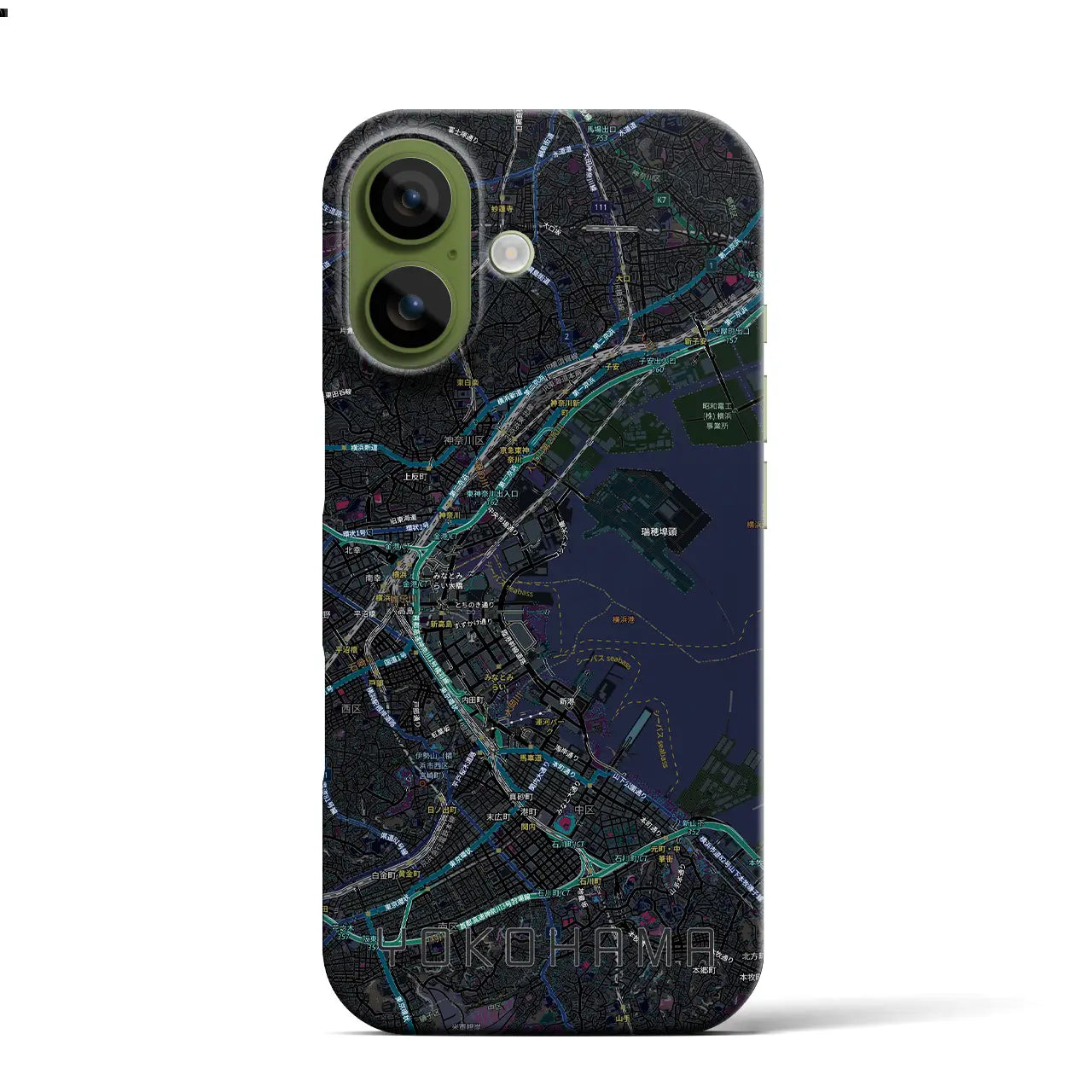 【横浜3（神奈川県）】地図柄iPhoneケース（バックカバータイプ）