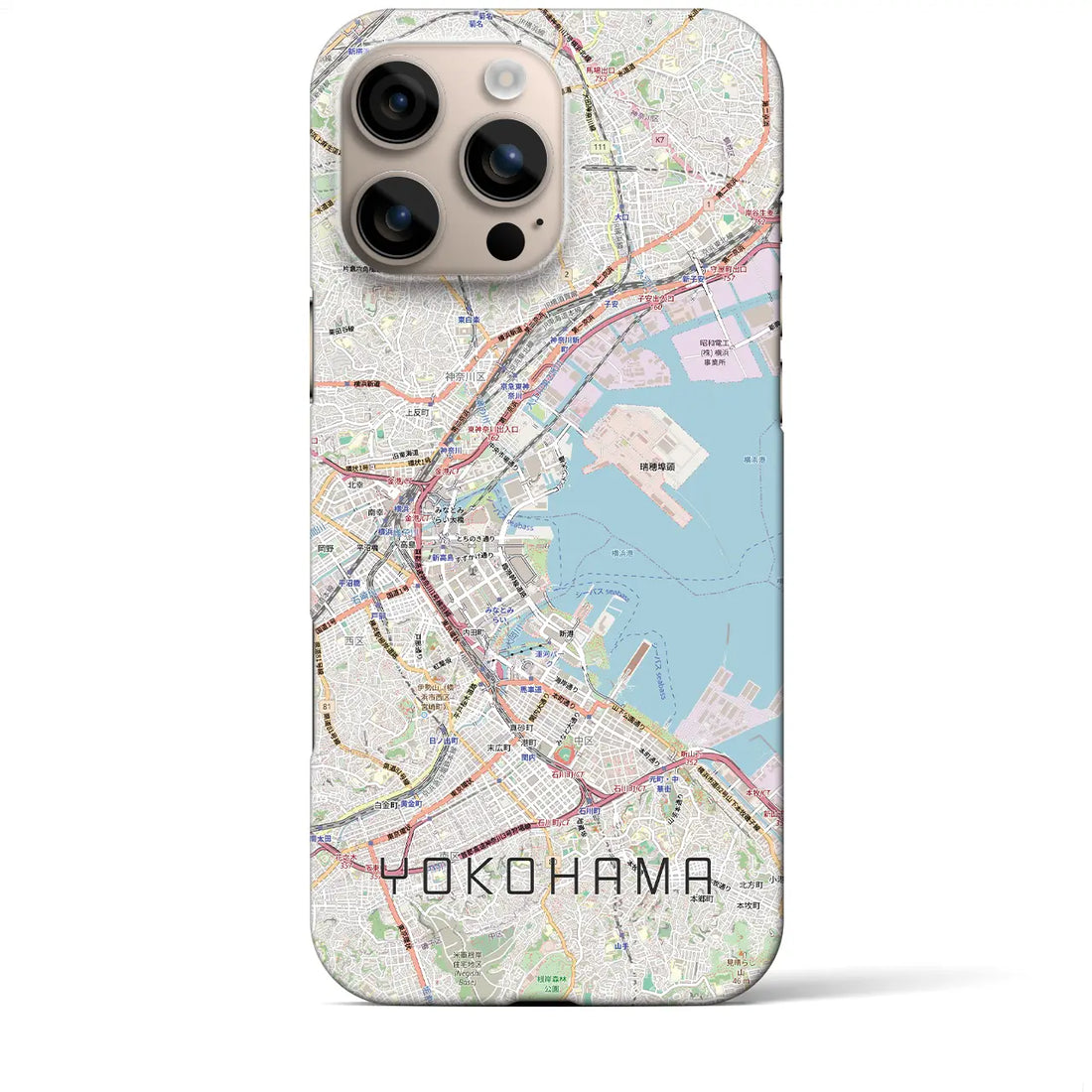 【横浜3（神奈川県）】地図柄iPhoneケース（バックカバータイプ）