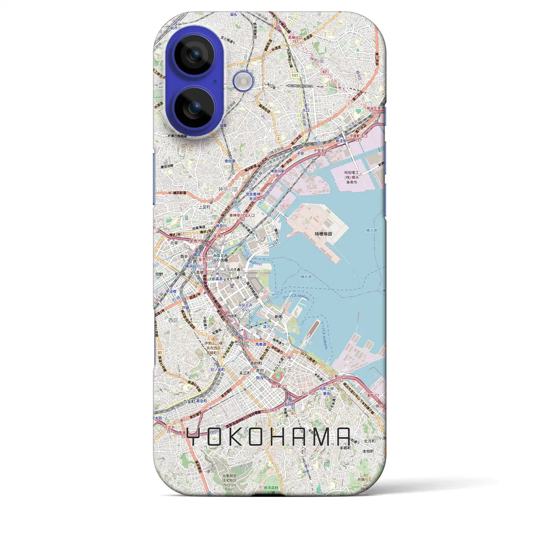 【横浜3（神奈川県）】地図柄iPhoneケース（バックカバータイプ）ブラック・iPhone 16 Pro Max 用