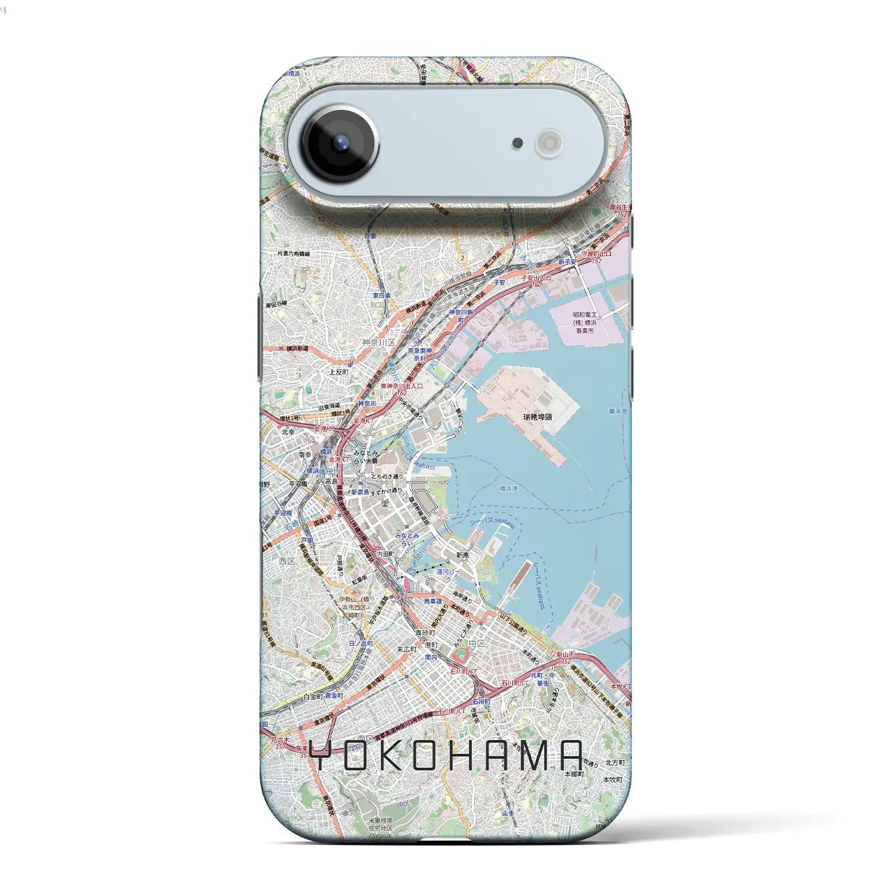 【横浜3（神奈川県）】地図柄iPhoneケース（バックカバータイプ）