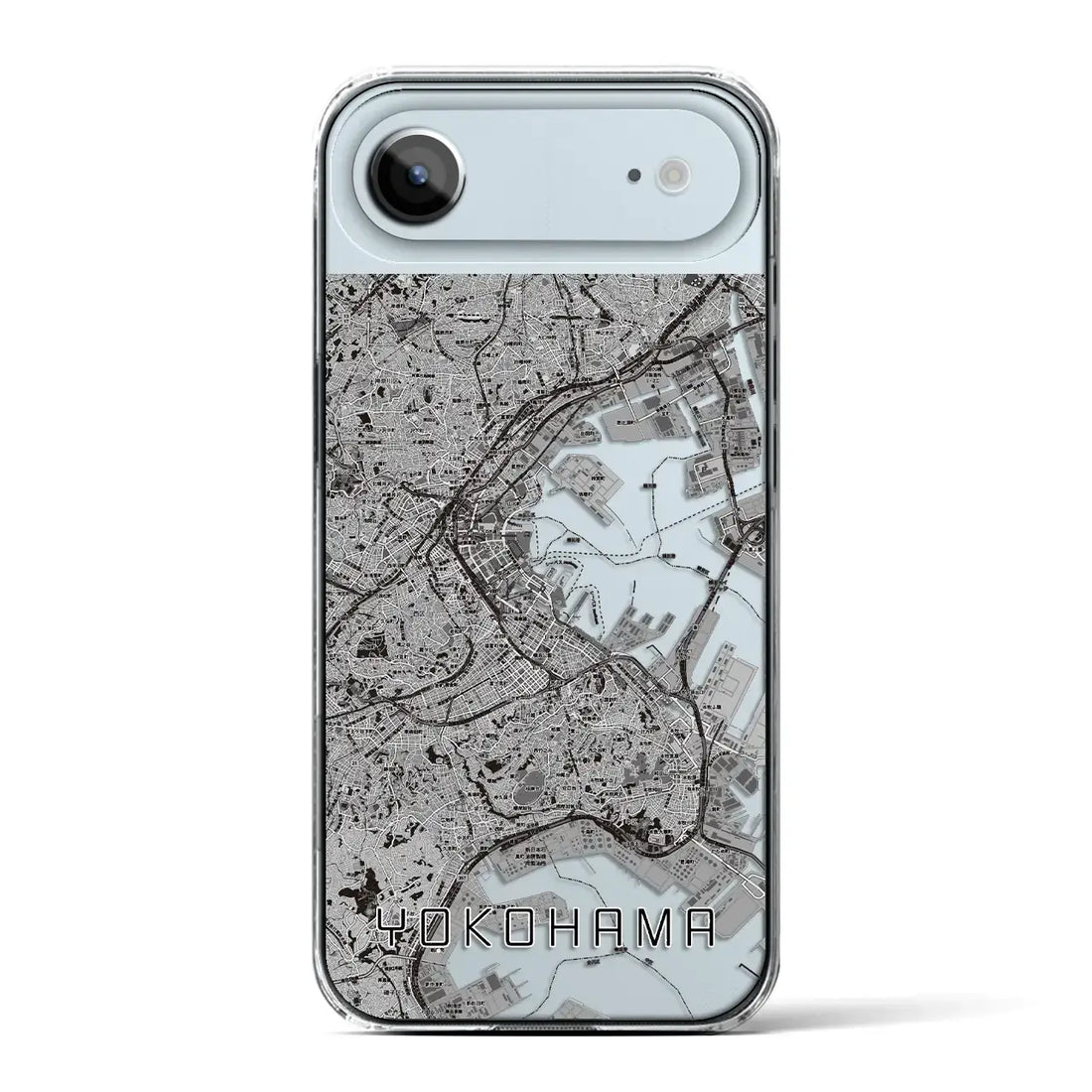 【横浜（神奈川県）】地図柄iPhoneケース（クリアタイプ）モノトーン・iPhone 17 Pro Max 用