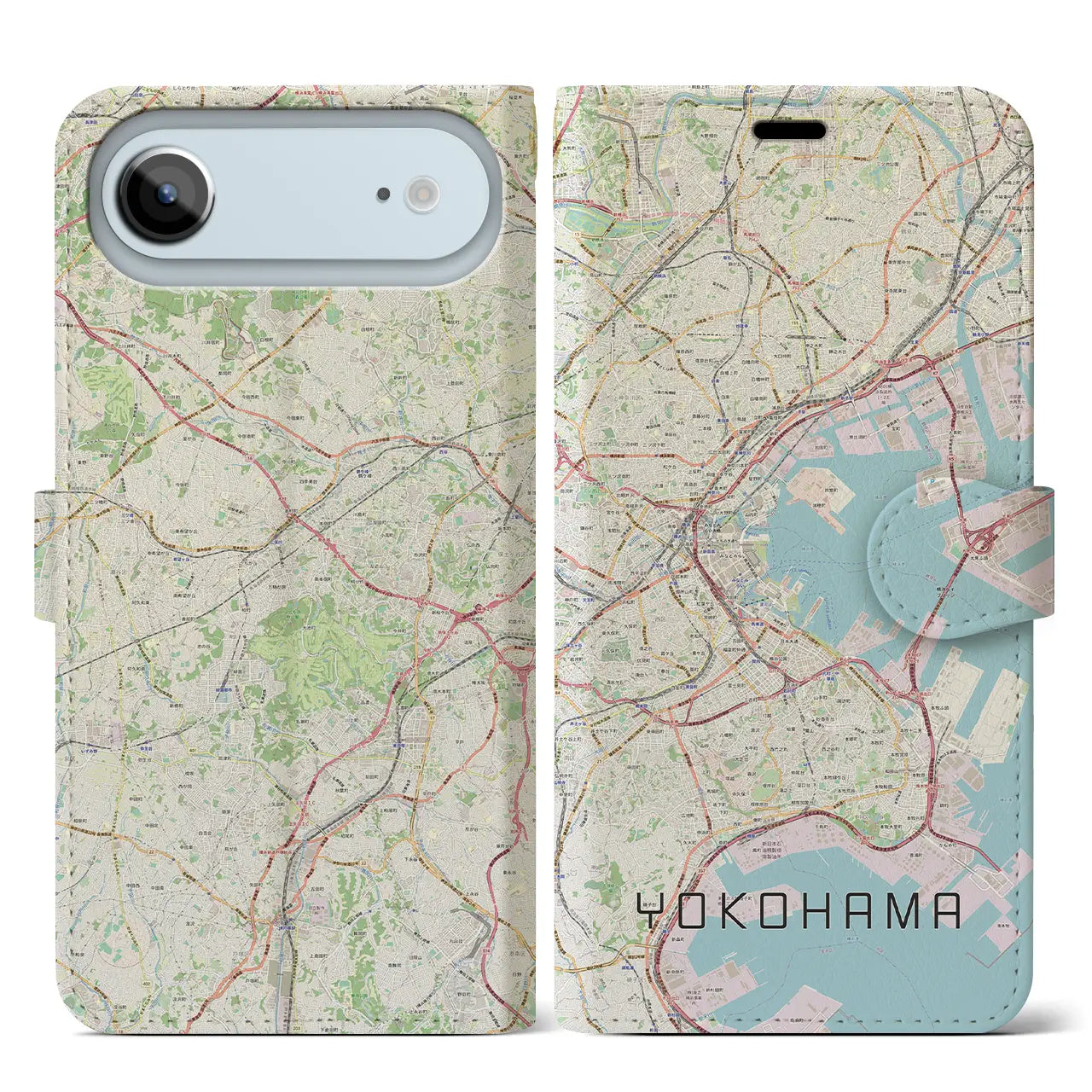 【横浜（神奈川県）】地図柄iPhoneケース（手帳タイプ）