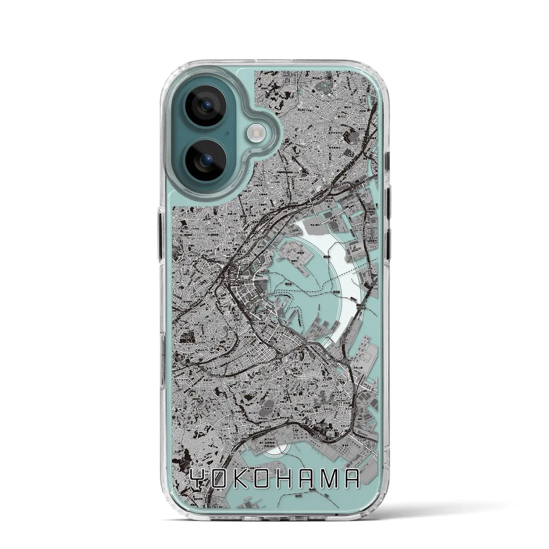 【横浜（神奈川県）】地図柄iPhoneケース（MagSafeタイプ）モノトーン・iPhone 16 Pro 用