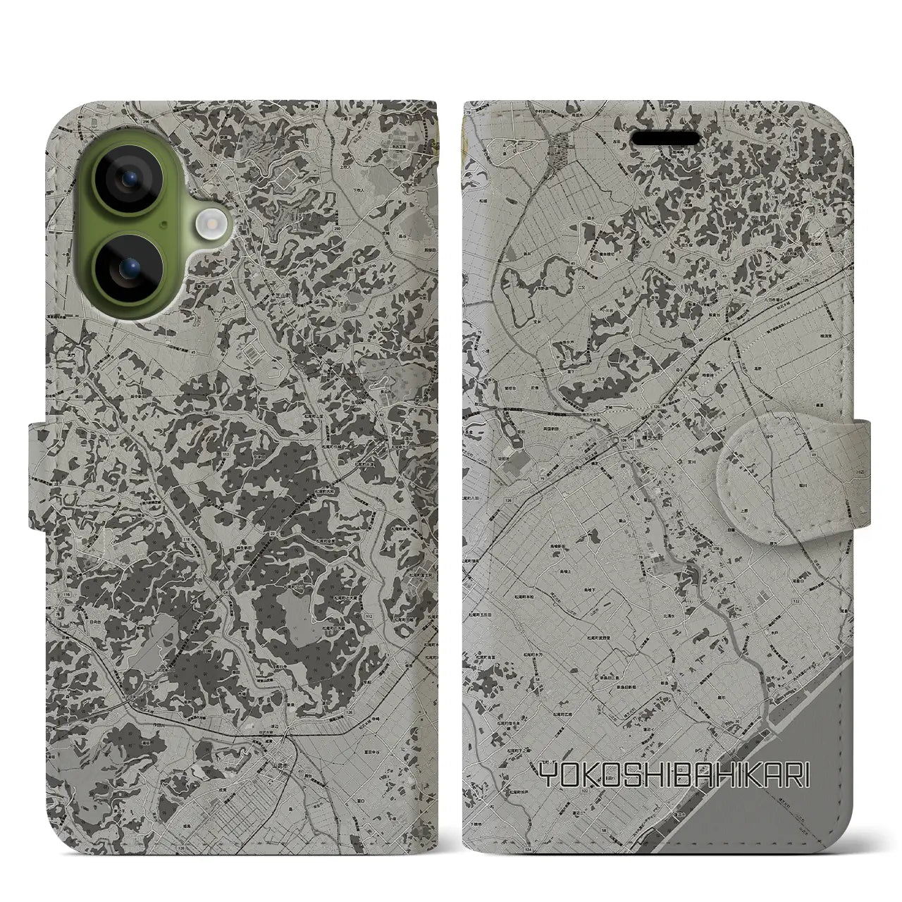 【横芝光（千葉県）】地図柄iPhoneケース（手帳タイプ）