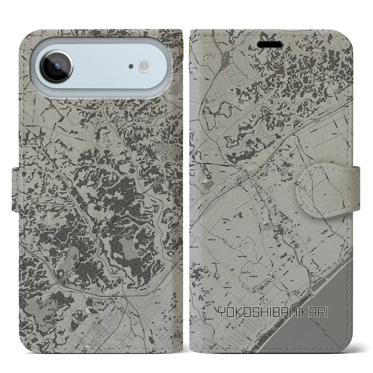 【横芝光（千葉県）】地図柄iPhoneケース（手帳タイプ）