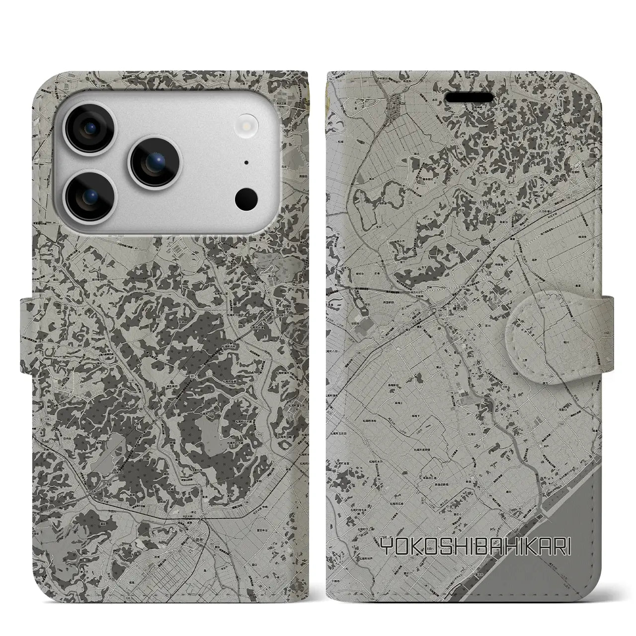 【横芝光（千葉県）】地図柄iPhoneケース（手帳タイプ）