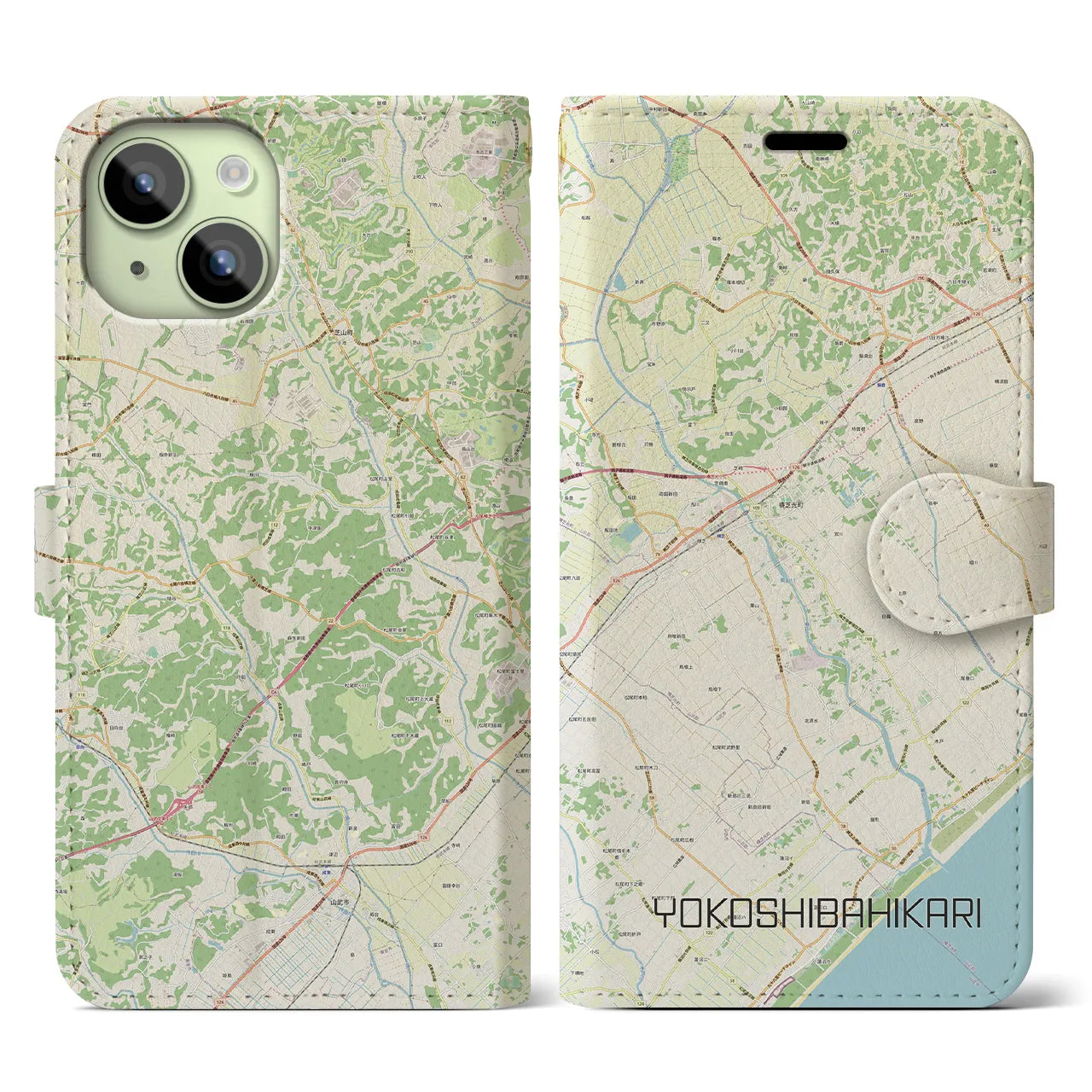 【横芝光（千葉県）】地図柄iPhoneケース（手帳タイプ）