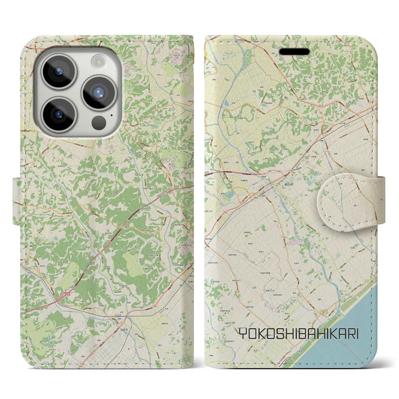 【横芝光（千葉県）】地図柄iPhoneケース（手帳タイプ）