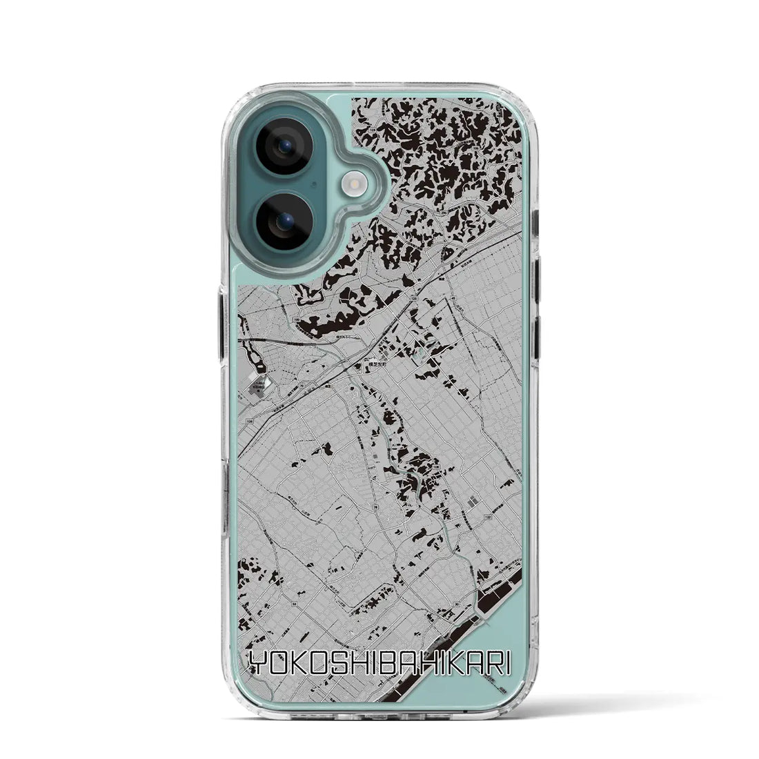 【横芝光（千葉県）】地図柄iPhoneケース（MagSafeタイプ）モノトーン・iPhone 16 Pro 用
