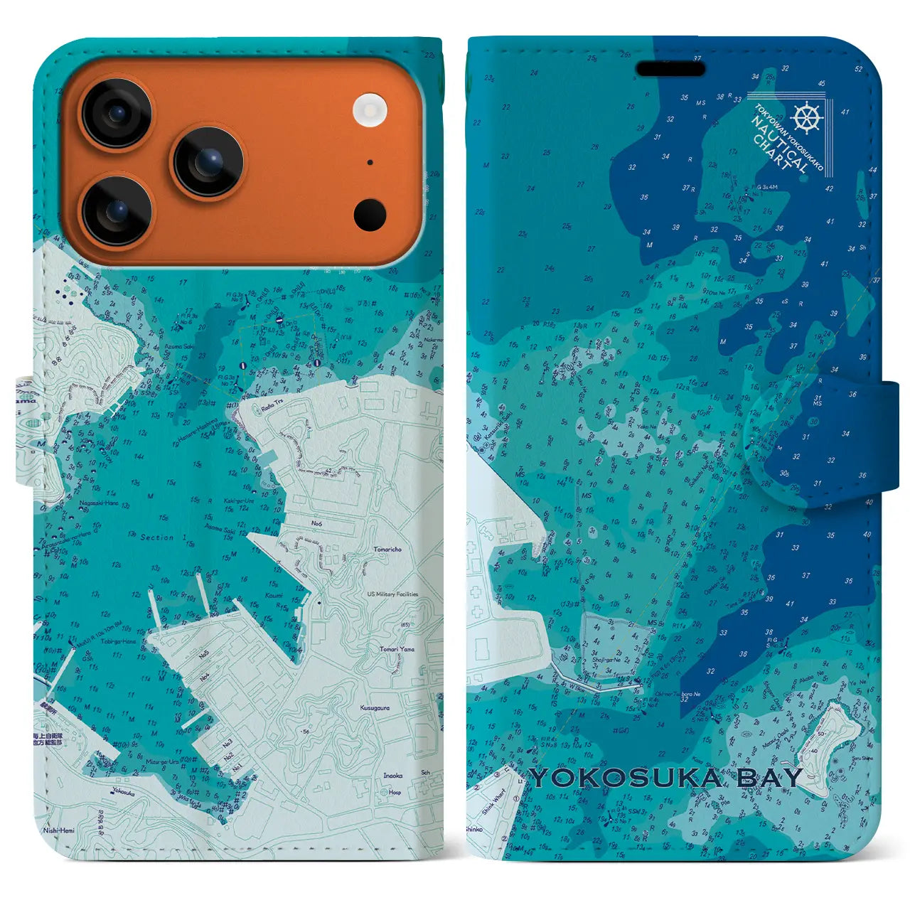 【横須賀港（神奈川県）】海図iPhoneケース（手帳タイプ）