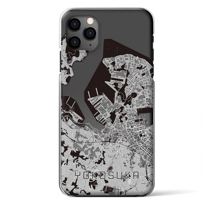 【横須賀（神奈川県）】地図柄iPhoneケース（クリアタイプ）モノトーン・iPhone 11 Pro Max 用
