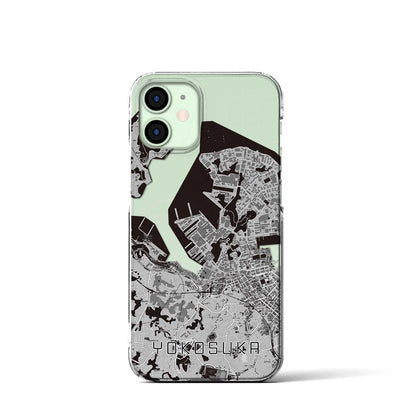 【横須賀（神奈川県）】地図柄iPhoneケース（クリアタイプ）モノトーン・iPhone 12 mini 用
