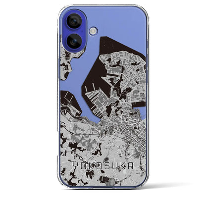 【横須賀（神奈川県）】地図柄iPhoneケース（クリアタイプ）モノトーン・iPhone 16 Pro Max 用
