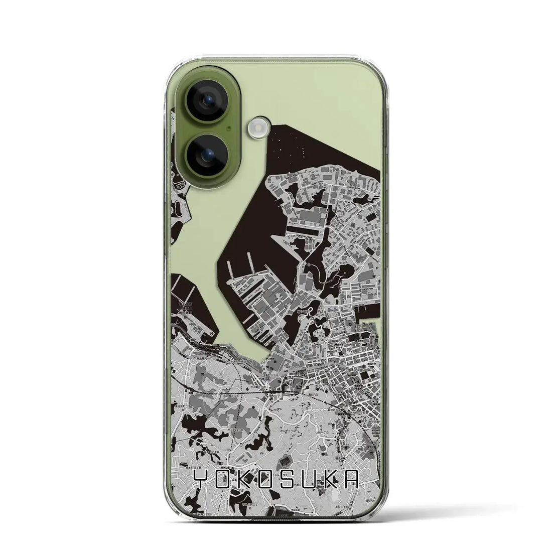 【横須賀(神奈川県)】地図柄iPhoneケース(クリアタイプ)モノトーン・iPhone 17 Pro Max 用