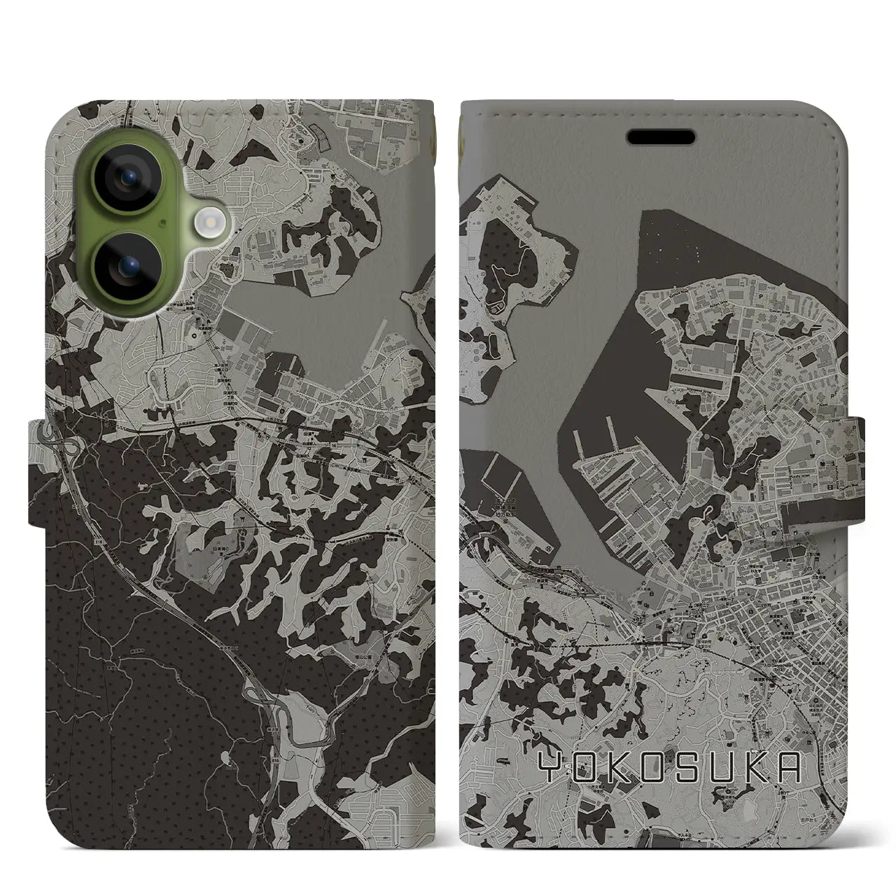 【横須賀（神奈川県）】地図柄iPhoneケース（手帳タイプ）