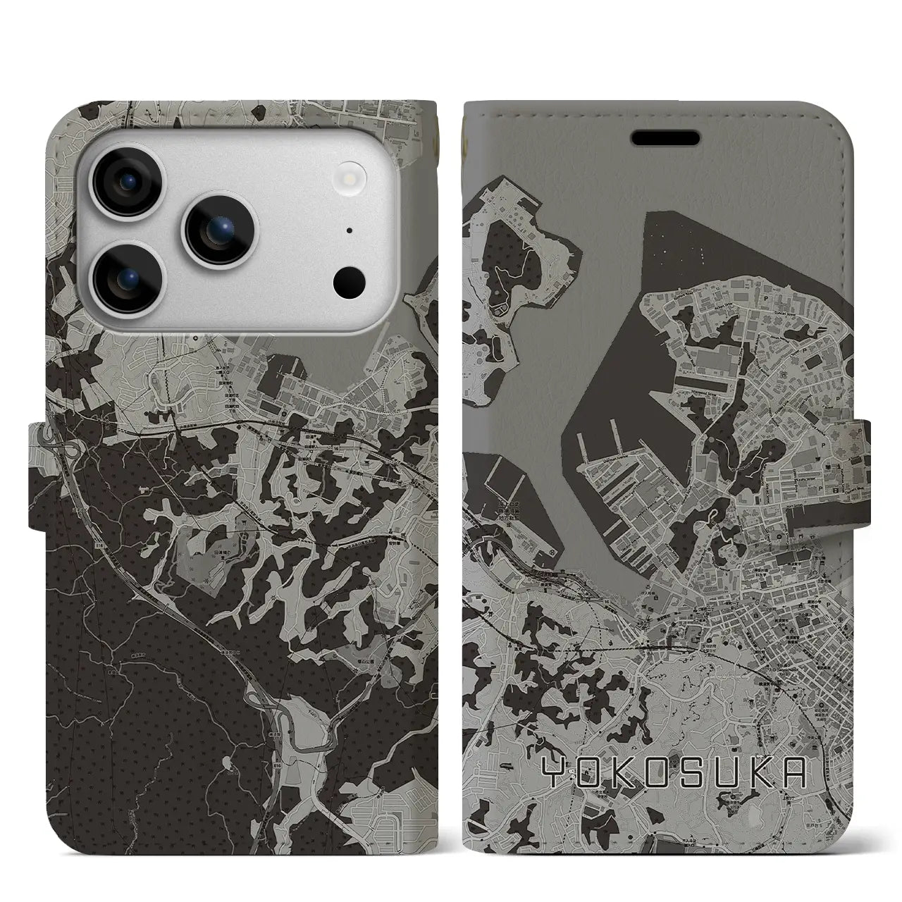 【横須賀（神奈川県）】地図柄iPhoneケース（手帳タイプ）