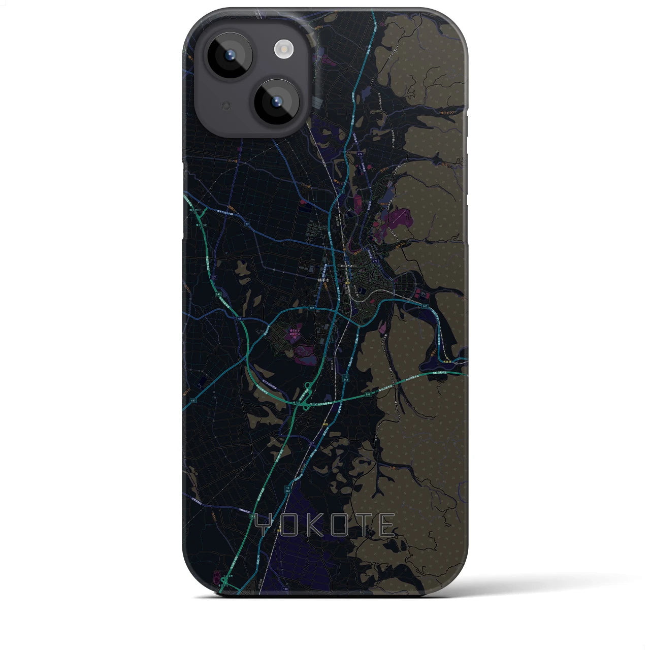 【横手（秋田県）】地図柄iPhoneケース（バックカバータイプ）