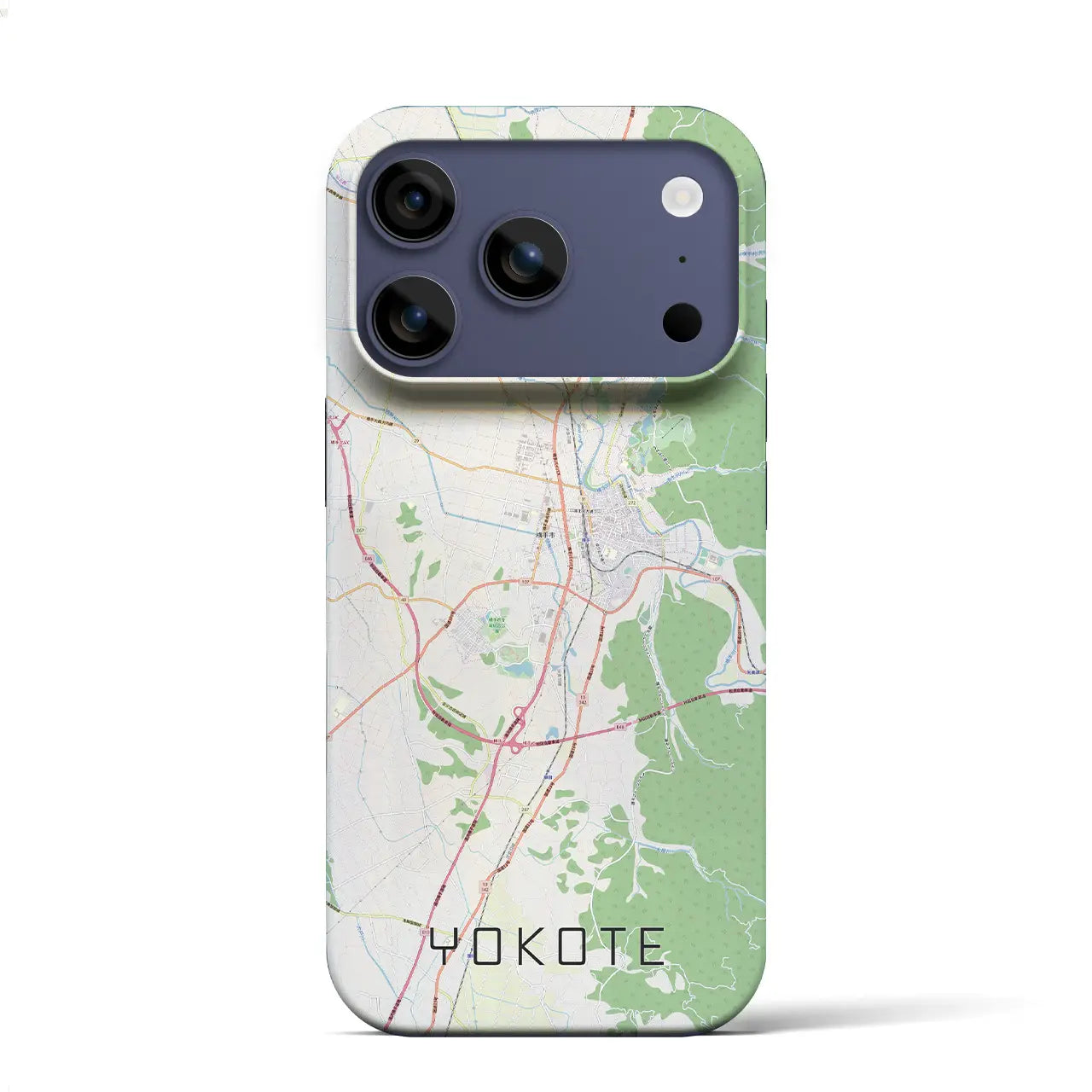 【横手（秋田県）】地図柄iPhoneケース（バックカバータイプ）ブラック・iPhone 17 Pro Max 用