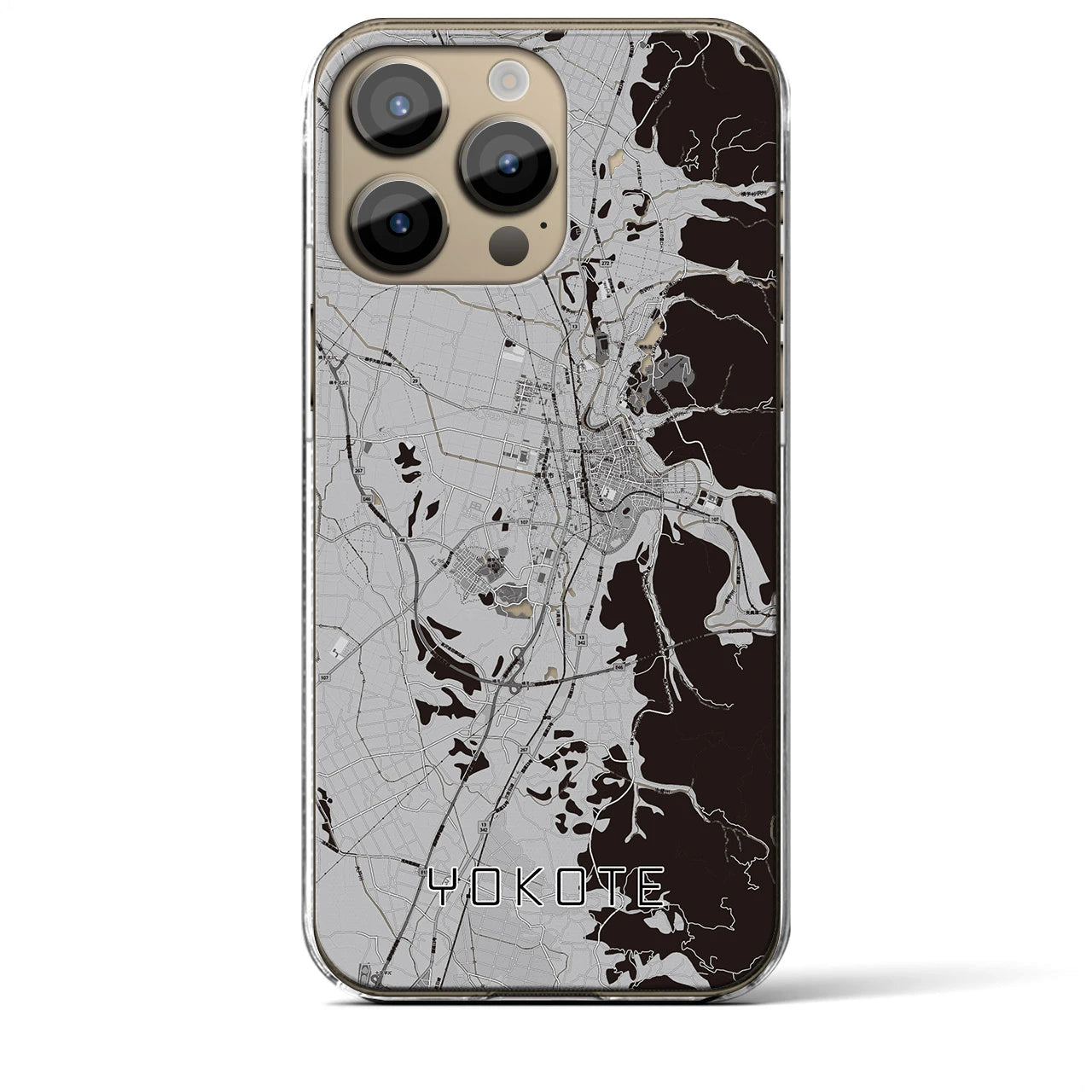 【横手（秋田県）】地図柄iPhoneケース（クリアタイプ）