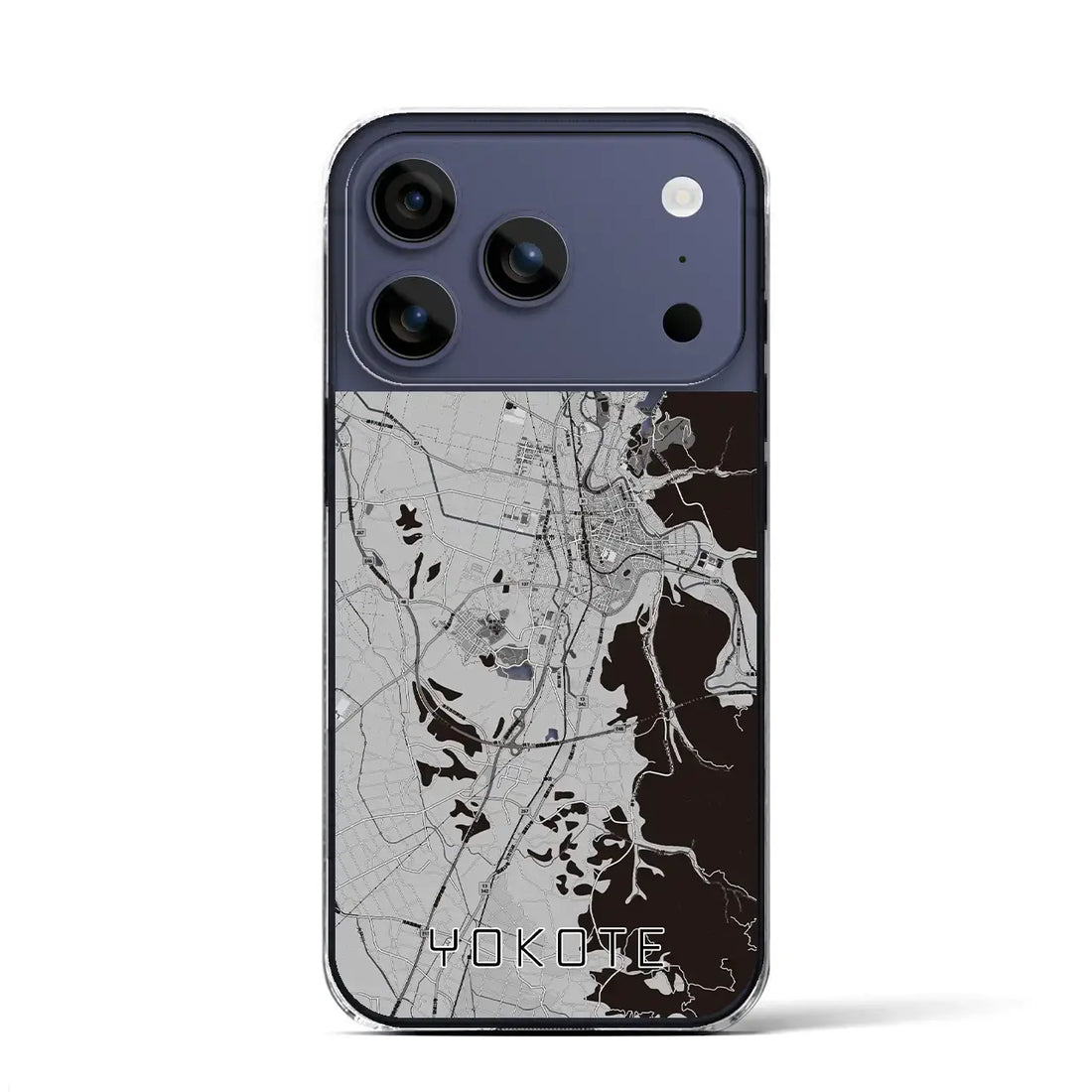 【横手（秋田県）】地図柄iPhoneケース（クリアタイプ）