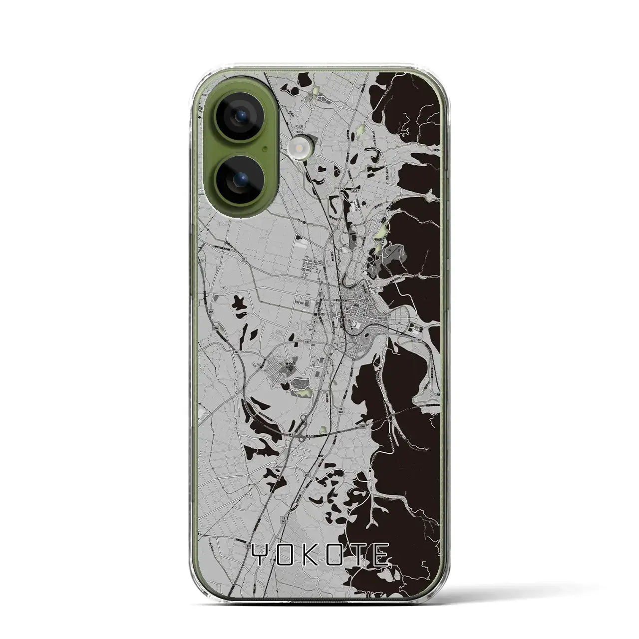 【横手（秋田県）】地図柄iPhoneケース（クリアタイプ）