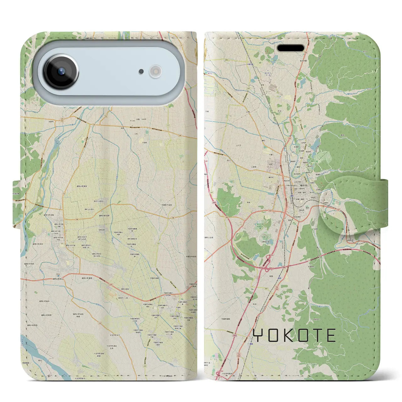 【横手（秋田県）】地図柄iPhoneケース（手帳タイプ）