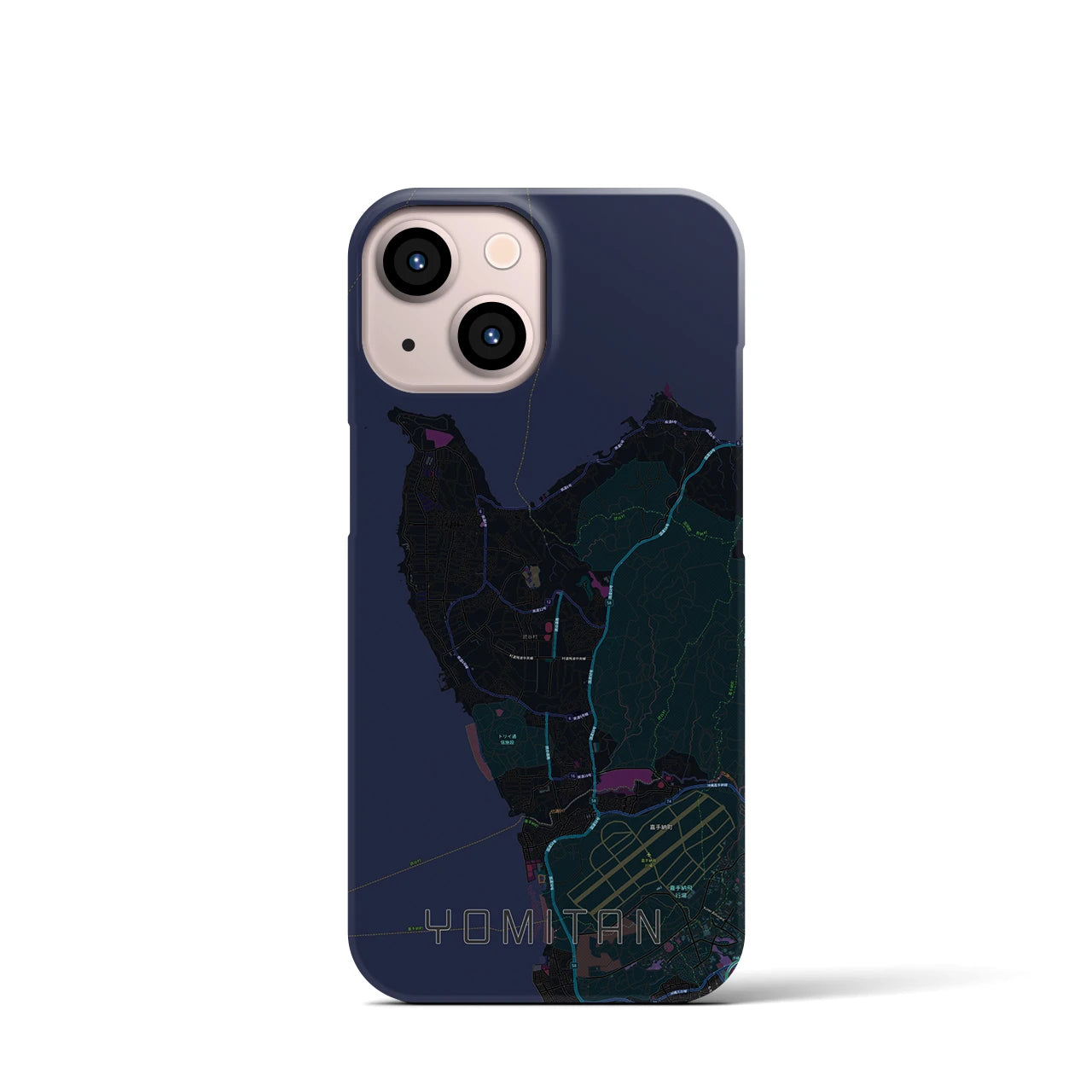 【読谷（沖縄県）】地図柄iPhoneケース（バックカバータイプ）