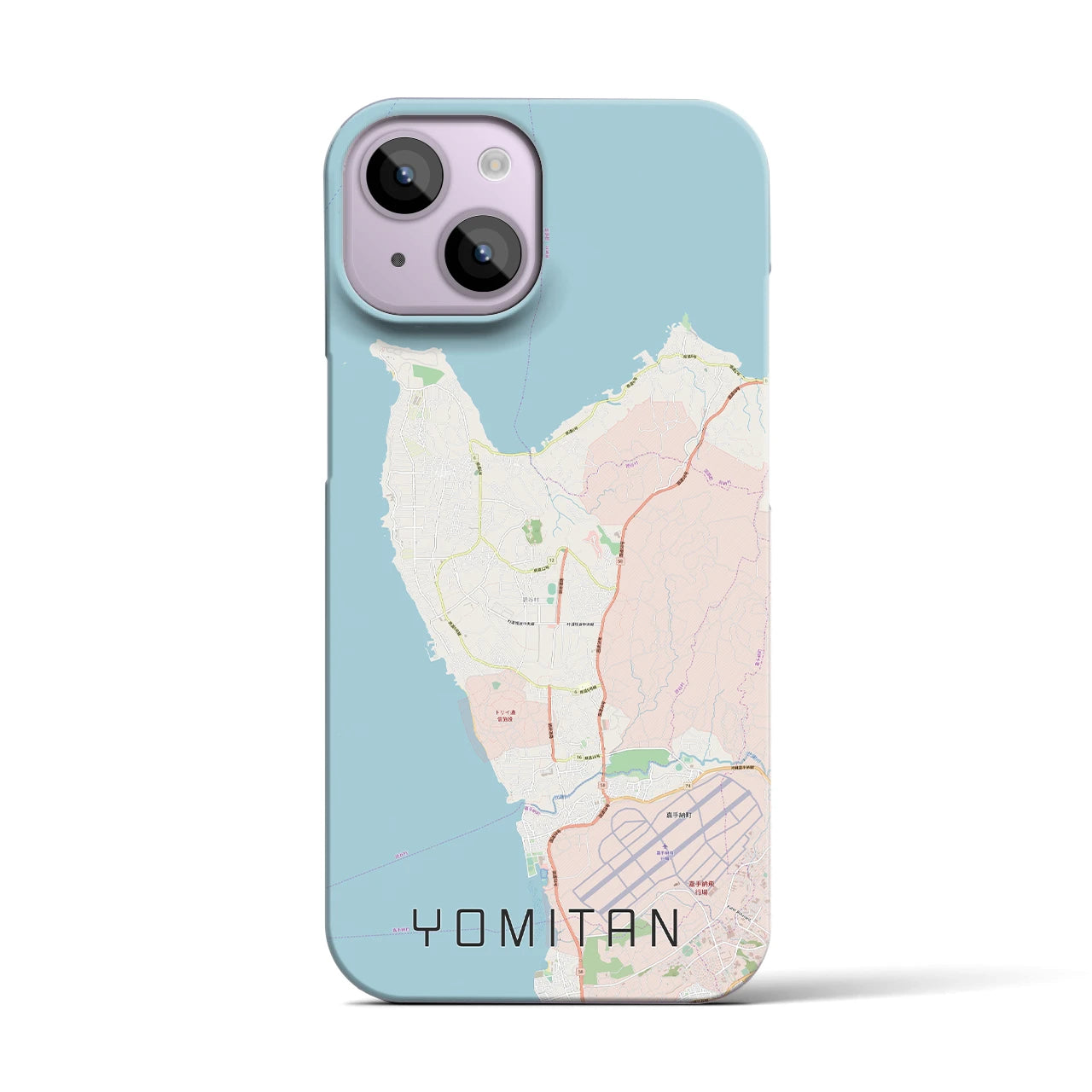 【読谷（沖縄県）】地図柄iPhoneケース（バックカバータイプ）