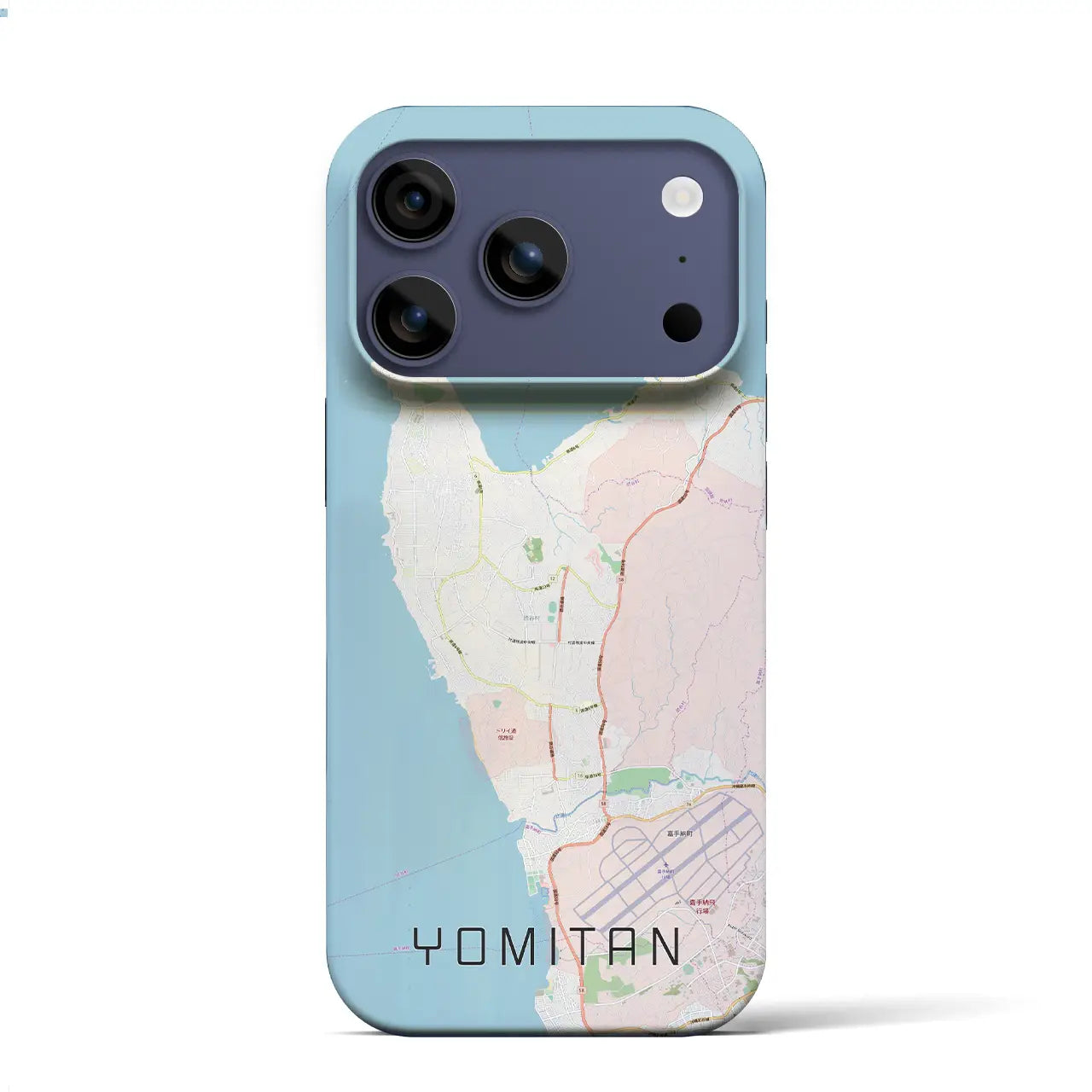 【読谷（沖縄県）】地図柄iPhoneケース（バックカバータイプ）