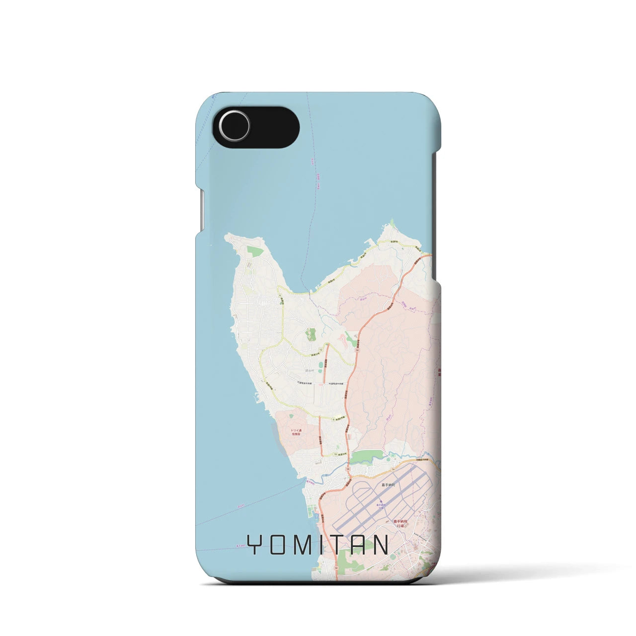 【読谷（沖縄県）】地図柄iPhoneケース（バックカバータイプ）
