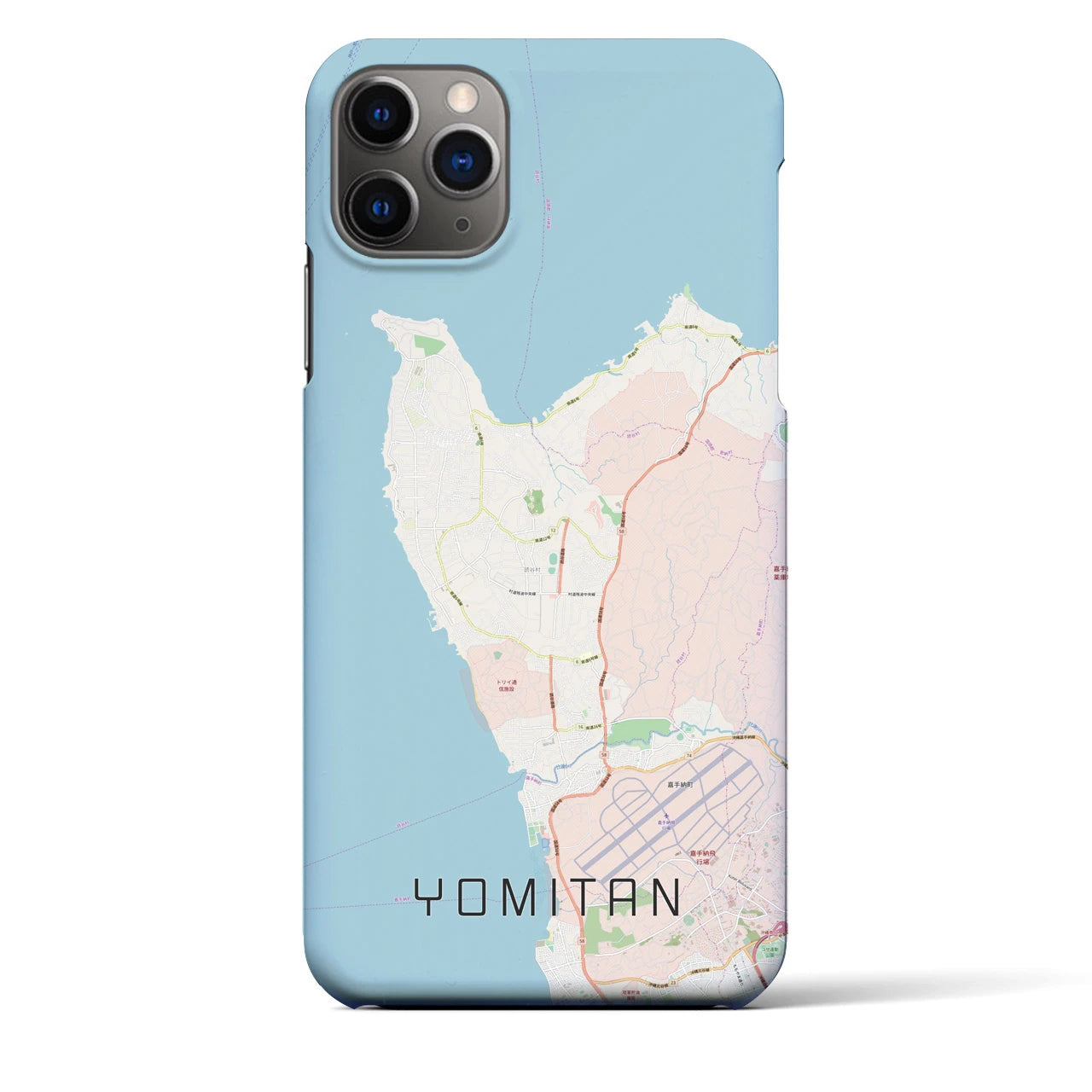 【読谷（沖縄県）】地図柄iPhoneケース（バックカバータイプ）