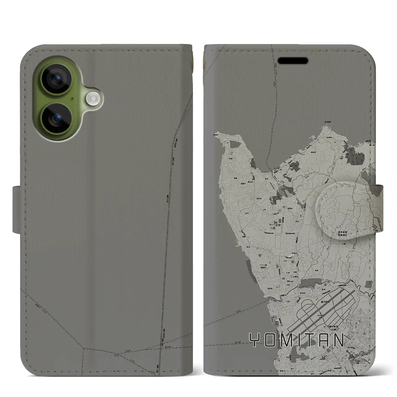 【読谷（沖縄県）】地図柄iPhoneケース（手帳タイプ）