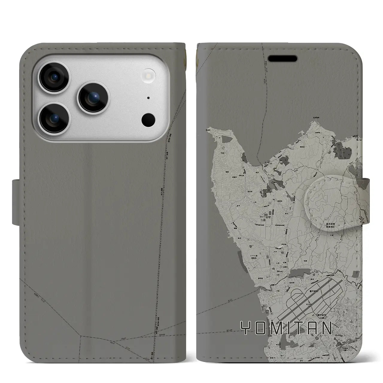 【読谷（沖縄県）】地図柄iPhoneケース（手帳タイプ）