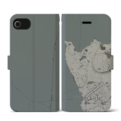 【読谷（沖縄県）】地図柄iPhoneケース（手帳タイプ）モノトーン・iPhone SE（第3 / 第2世代） / 8 / 7 / 6s / 6 用