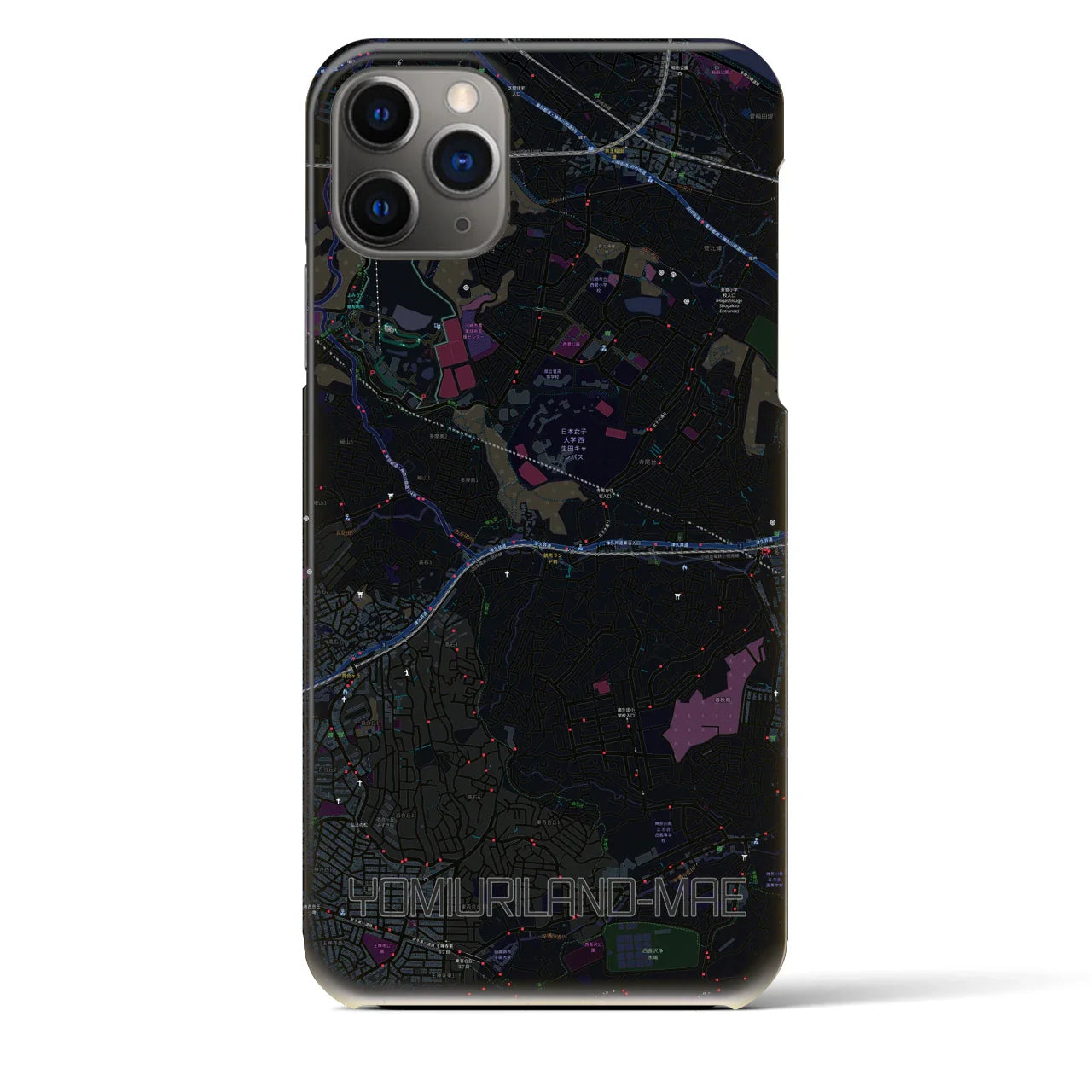 【読売ランド前（神奈川県）】地図柄iPhoneケース（バックカバータイプ）