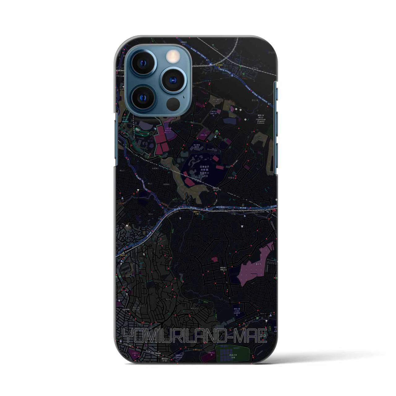 【読売ランド前（神奈川県）】地図柄iPhoneケース（バックカバータイプ）