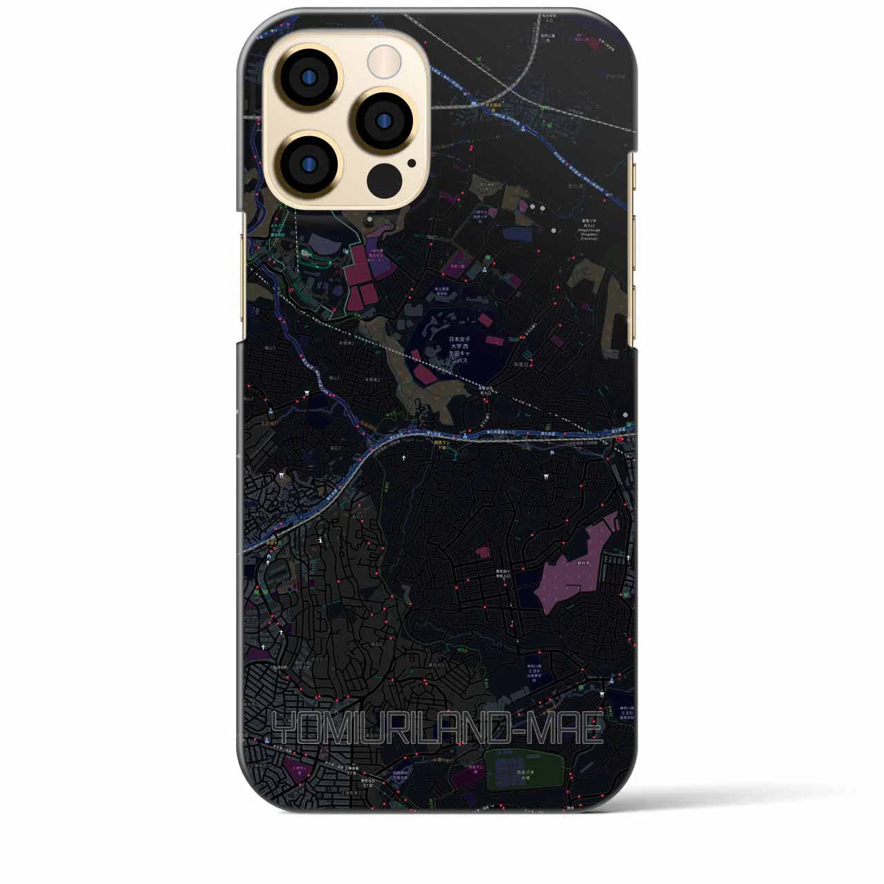 【読売ランド前（神奈川県）】地図柄iPhoneケース（バックカバータイプ）