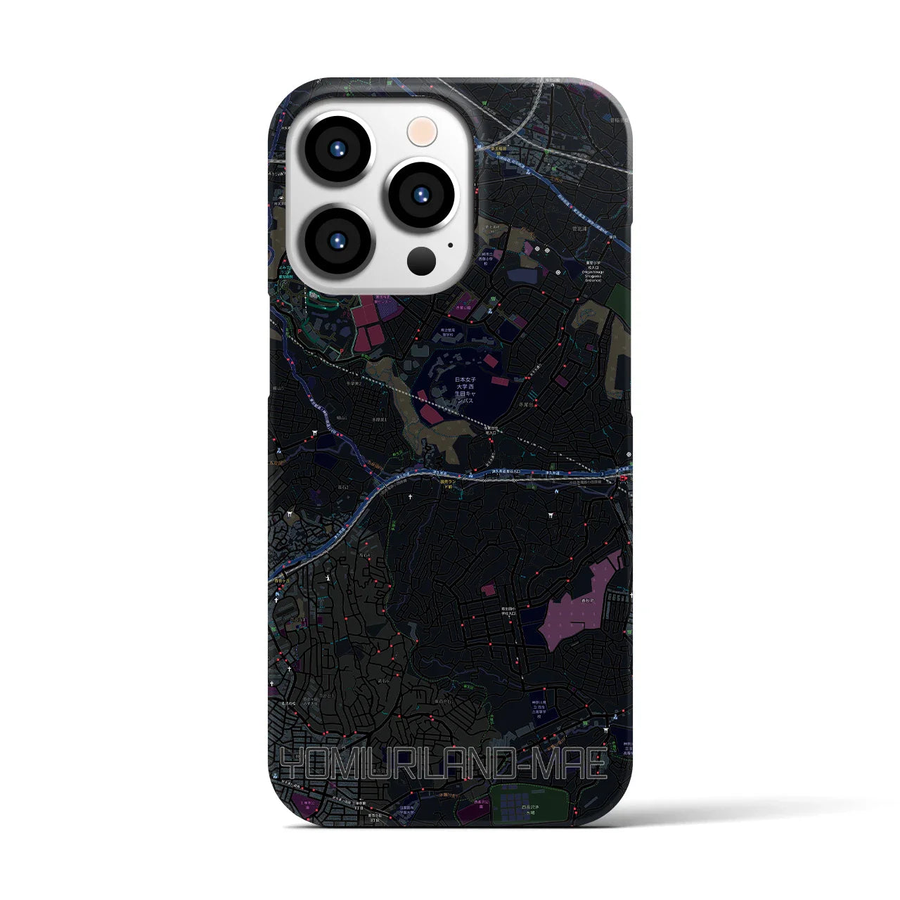 【読売ランド前（神奈川県）】地図柄iPhoneケース（バックカバータイプ）