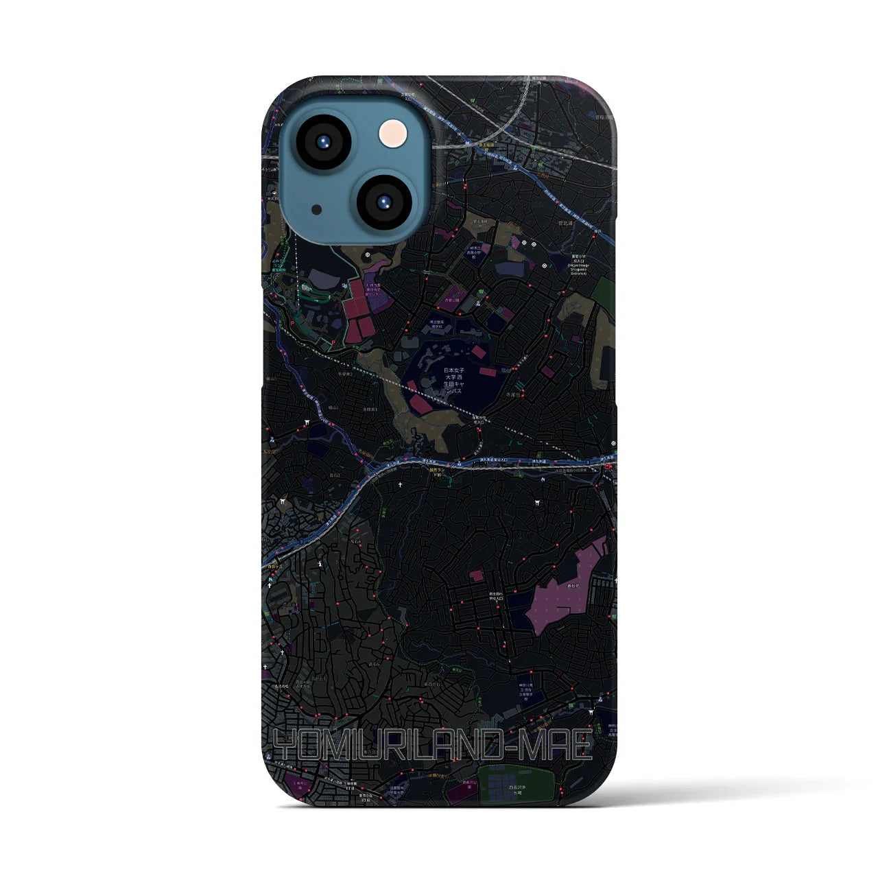 【読売ランド前（神奈川県）】地図柄iPhoneケース（バックカバータイプ）