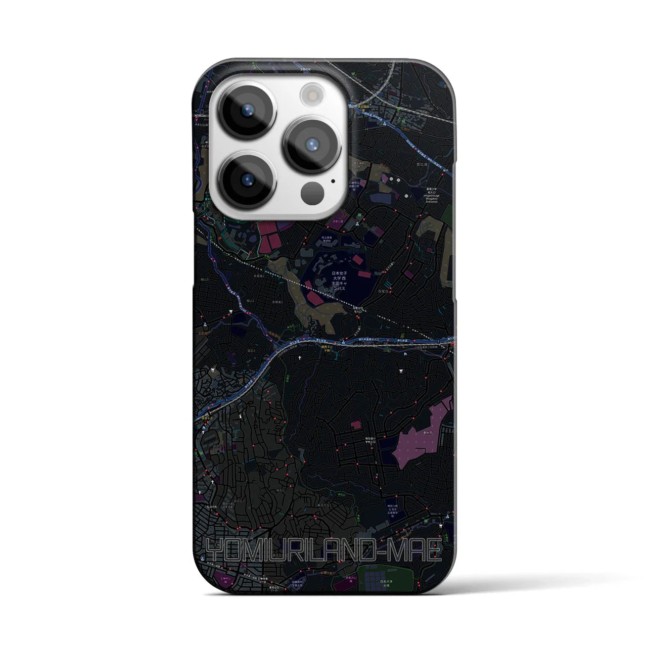 【読売ランド前（神奈川県）】地図柄iPhoneケース（バックカバータイプ）