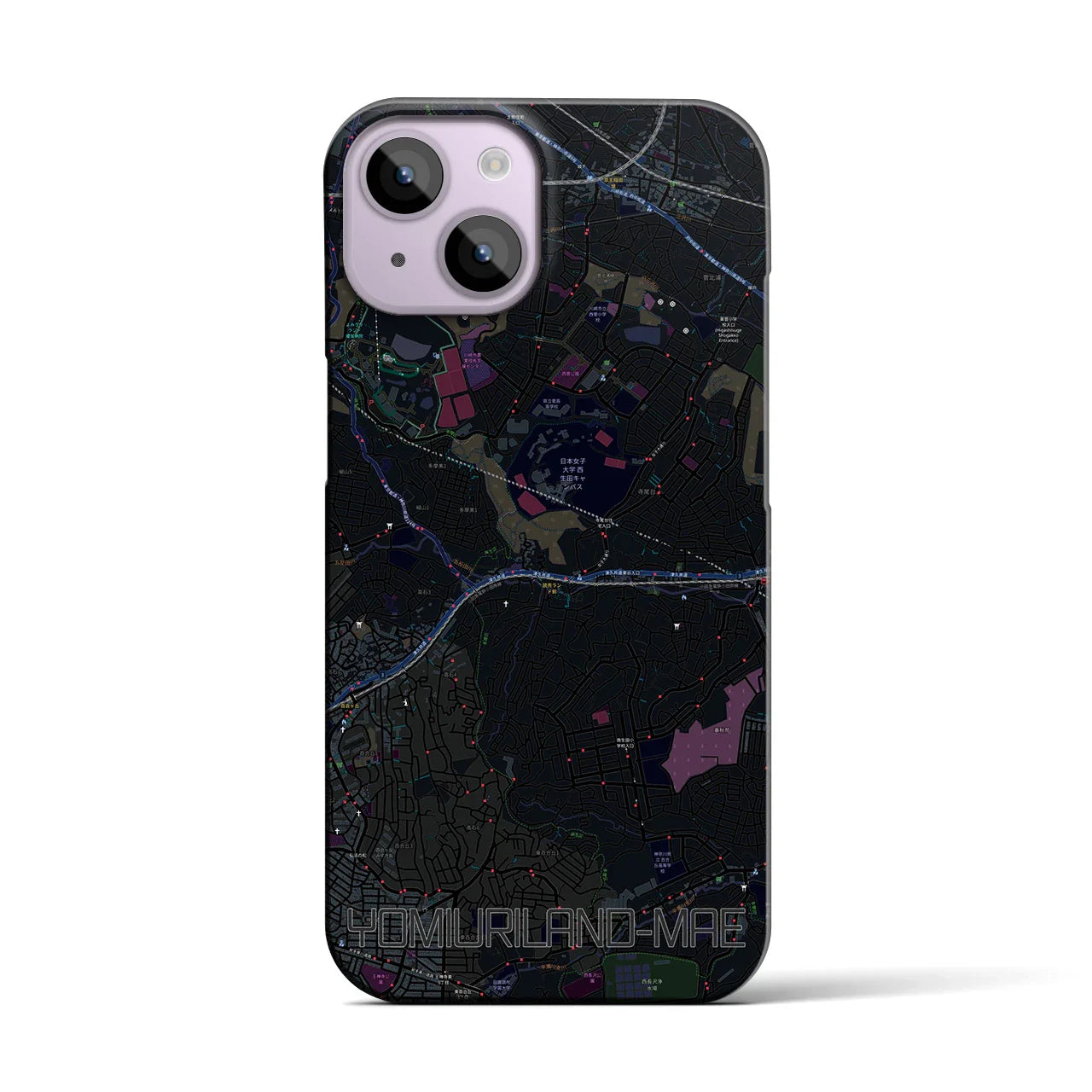 【読売ランド前（神奈川県）】地図柄iPhoneケース（バックカバータイプ）