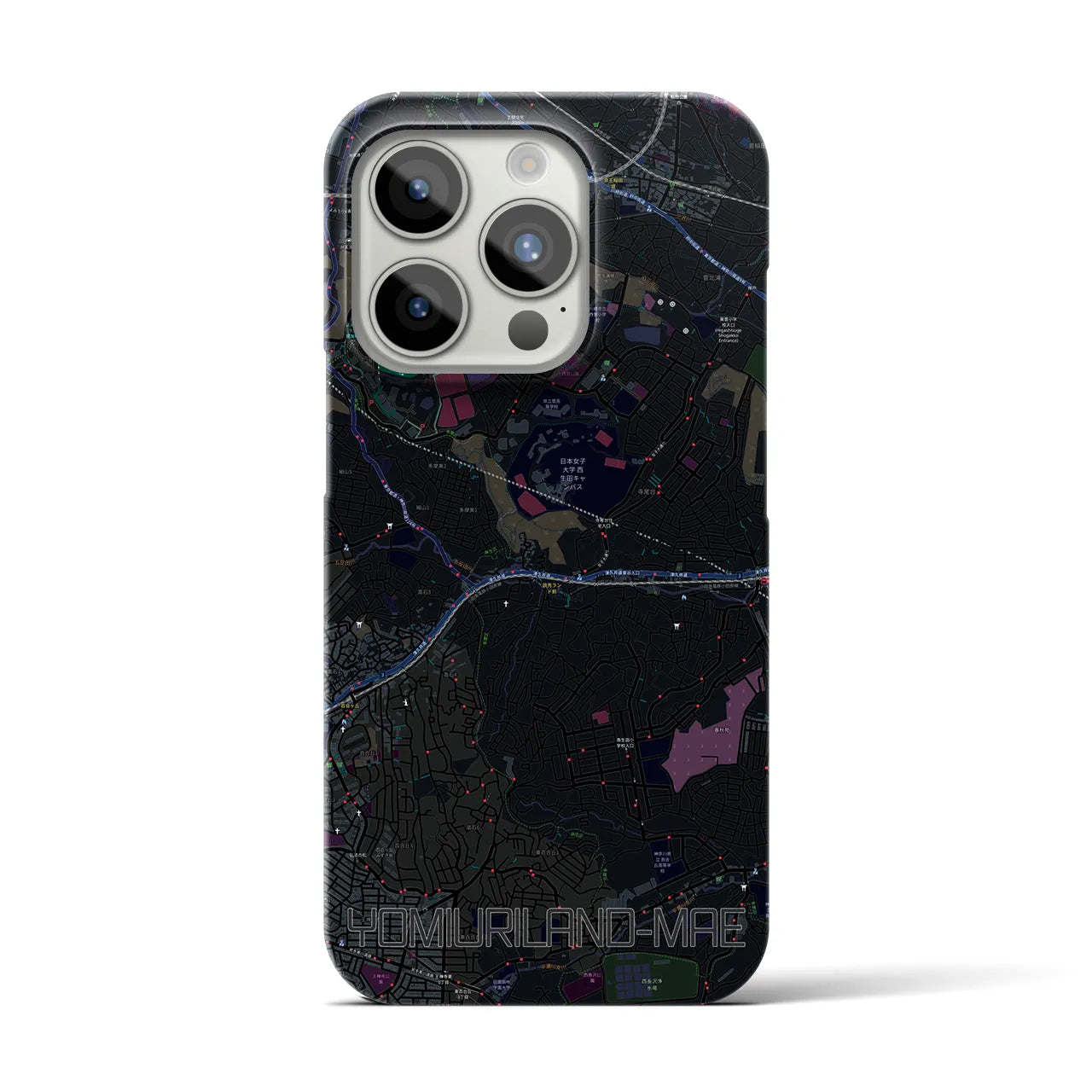 【読売ランド前（神奈川県）】地図柄iPhoneケース（バックカバータイプ）