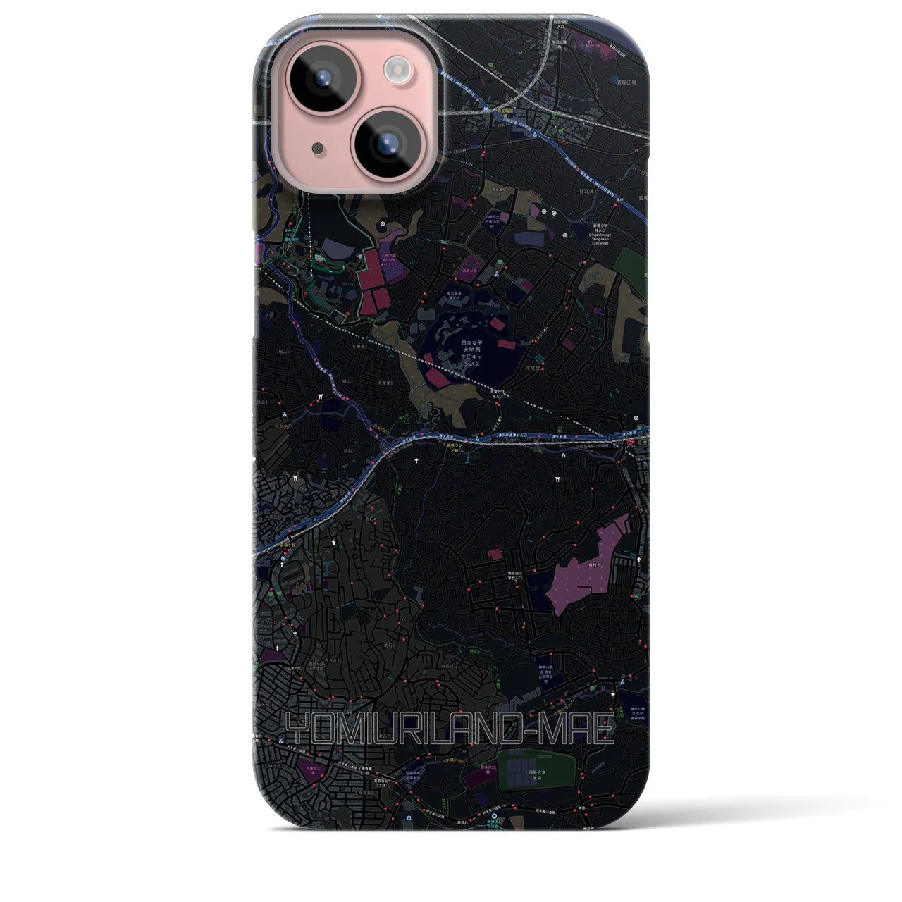 【読売ランド前（神奈川県）】地図柄iPhoneケース（バックカバータイプ）