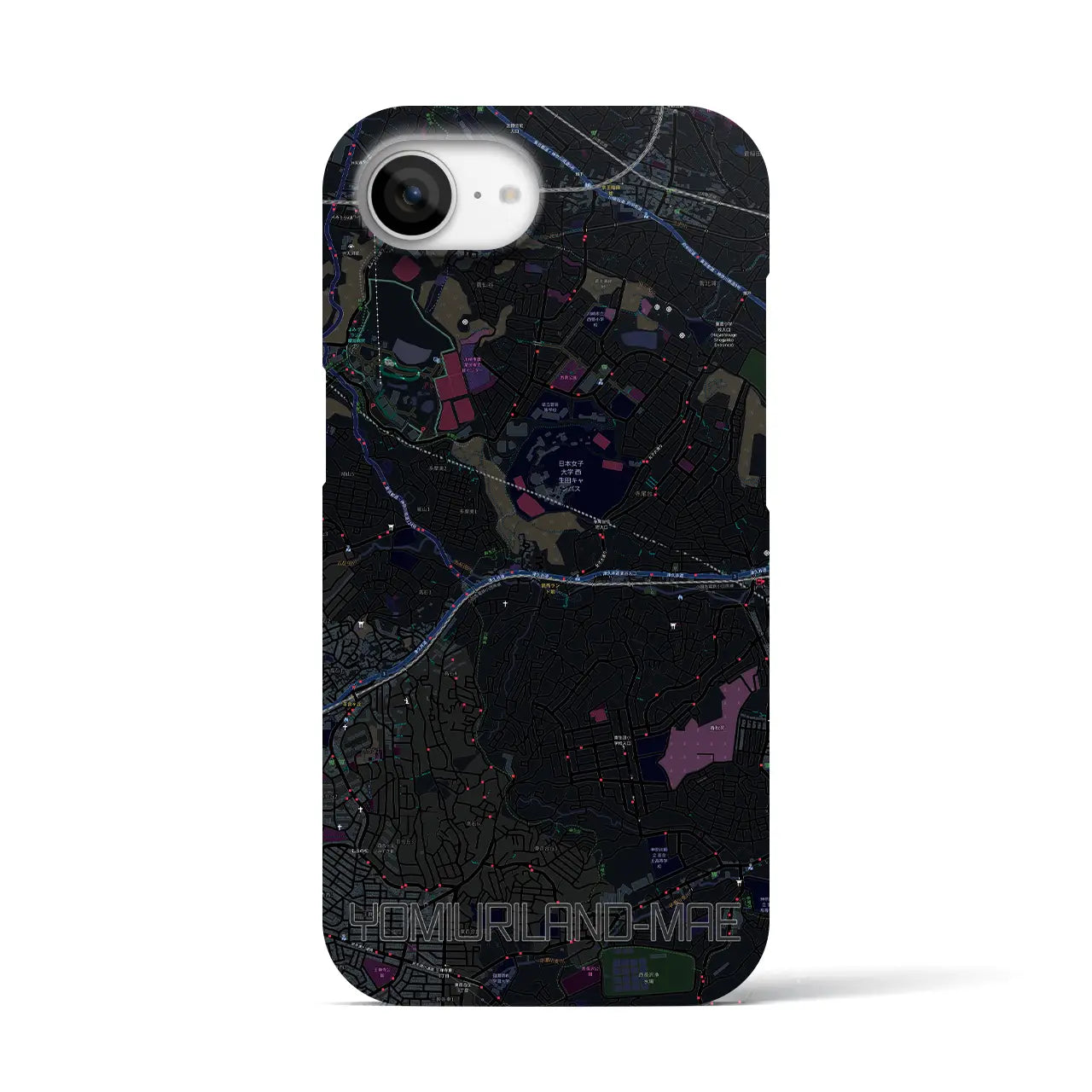 【読売ランド前（神奈川県）】地図柄iPhoneケース（バックカバータイプ）