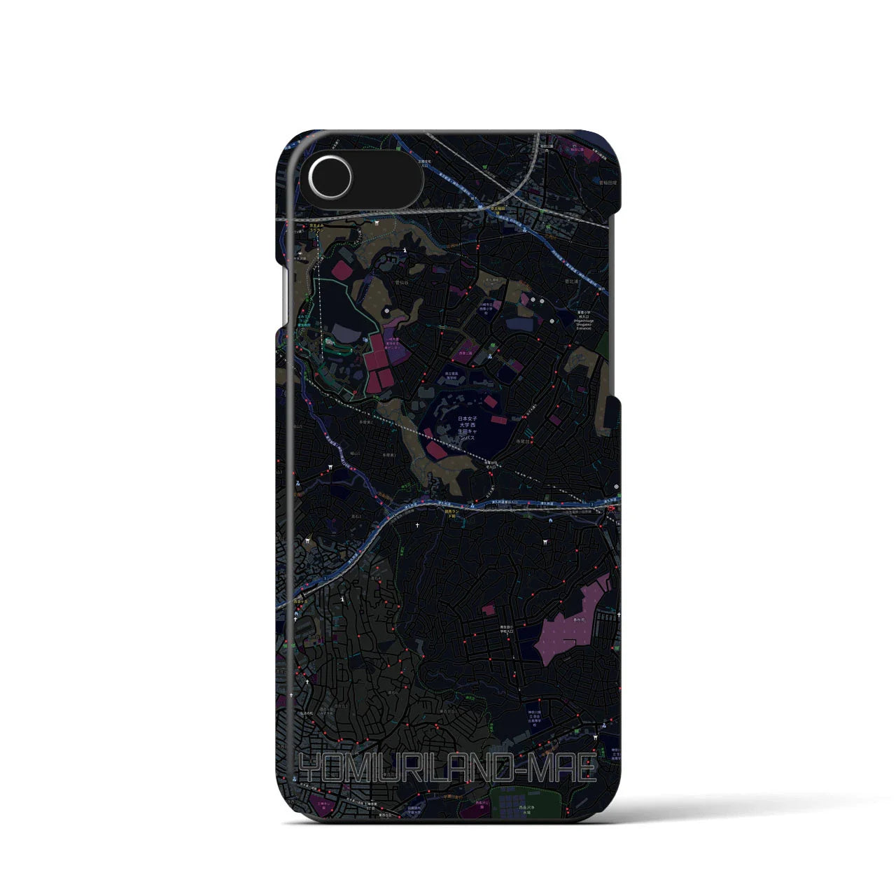 【読売ランド前（神奈川県）】地図柄iPhoneケース（バックカバータイプ）