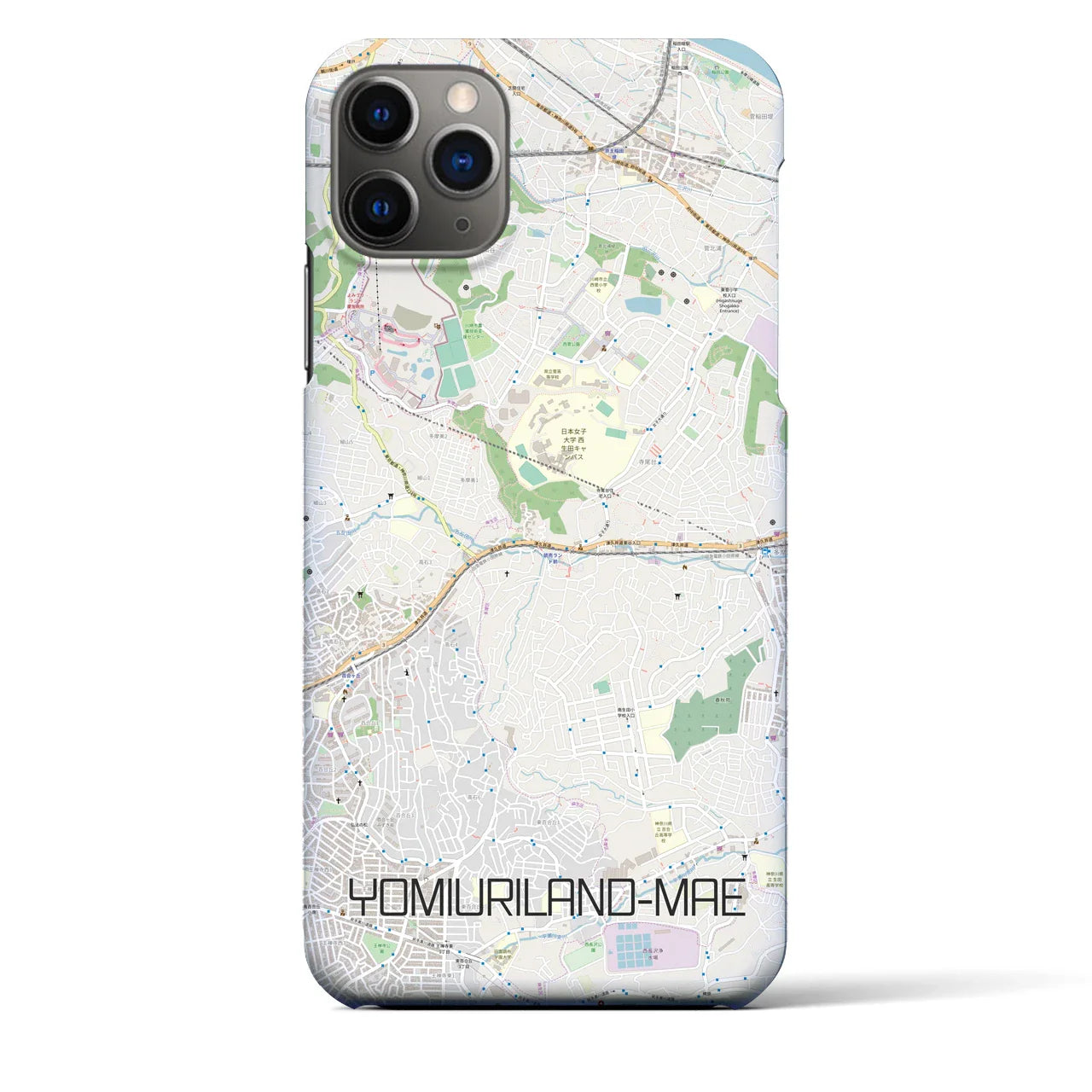 【読売ランド前（神奈川県）】地図柄iPhoneケース（バックカバータイプ）