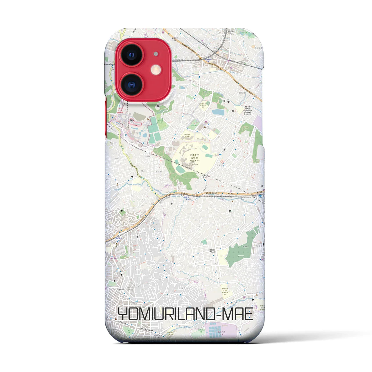 【読売ランド前（神奈川県）】地図柄iPhoneケース（バックカバータイプ）