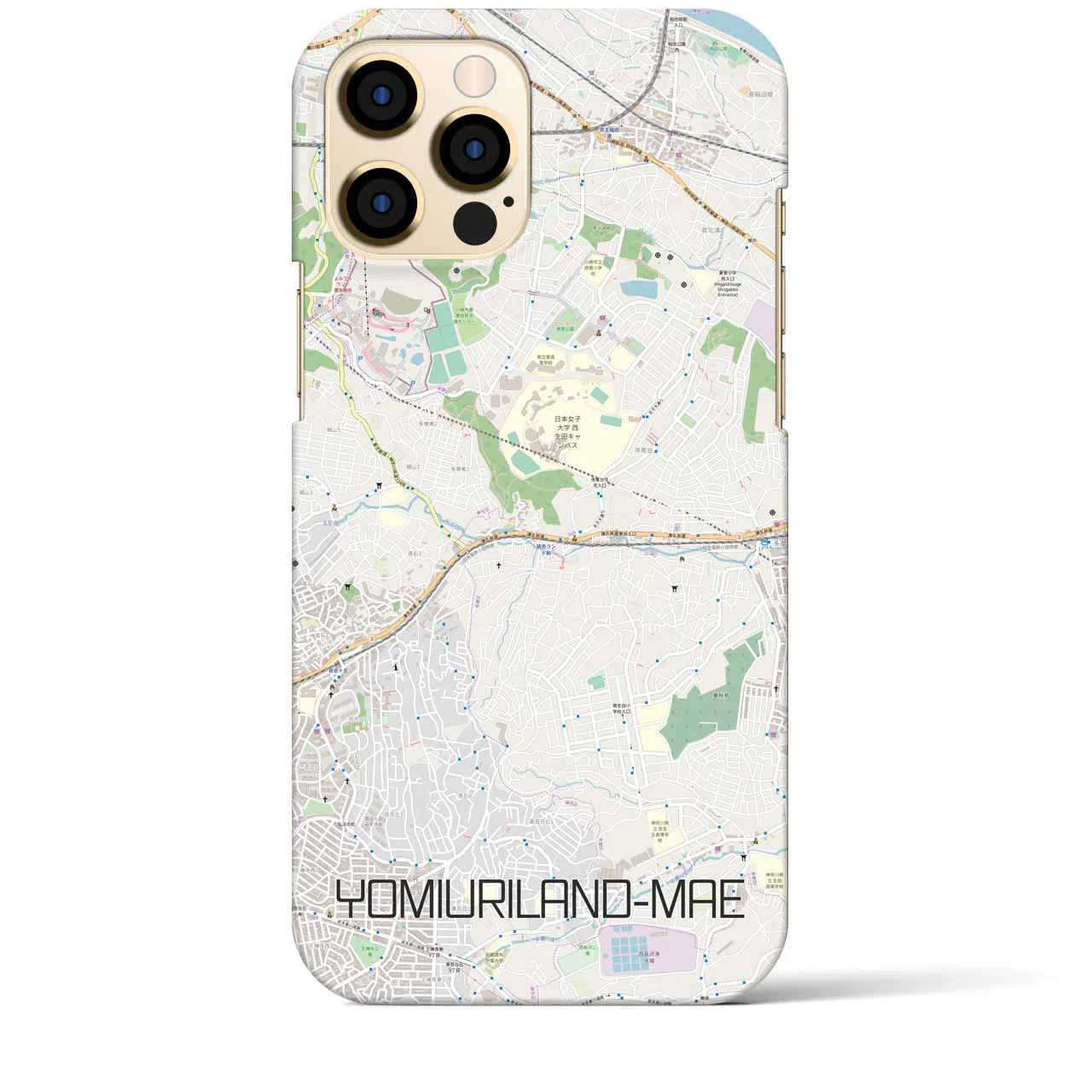 【読売ランド前（神奈川県）】地図柄iPhoneケース（バックカバータイプ）