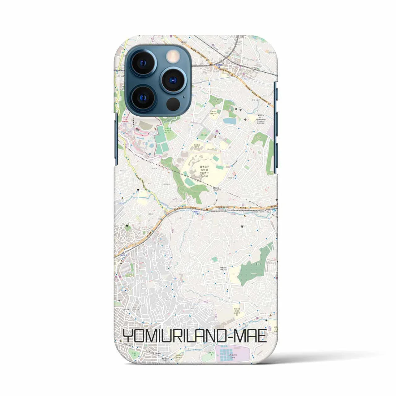 【読売ランド前（神奈川県）】地図柄iPhoneケース（バックカバータイプ）