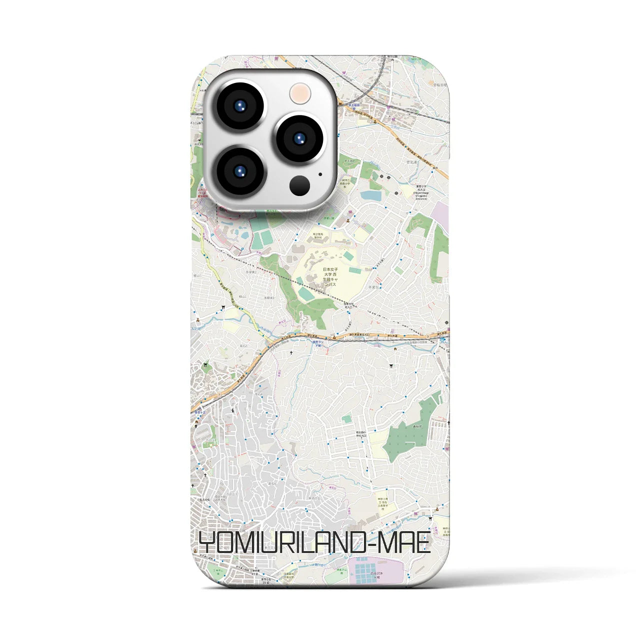 【読売ランド前（神奈川県）】地図柄iPhoneケース（バックカバータイプ）